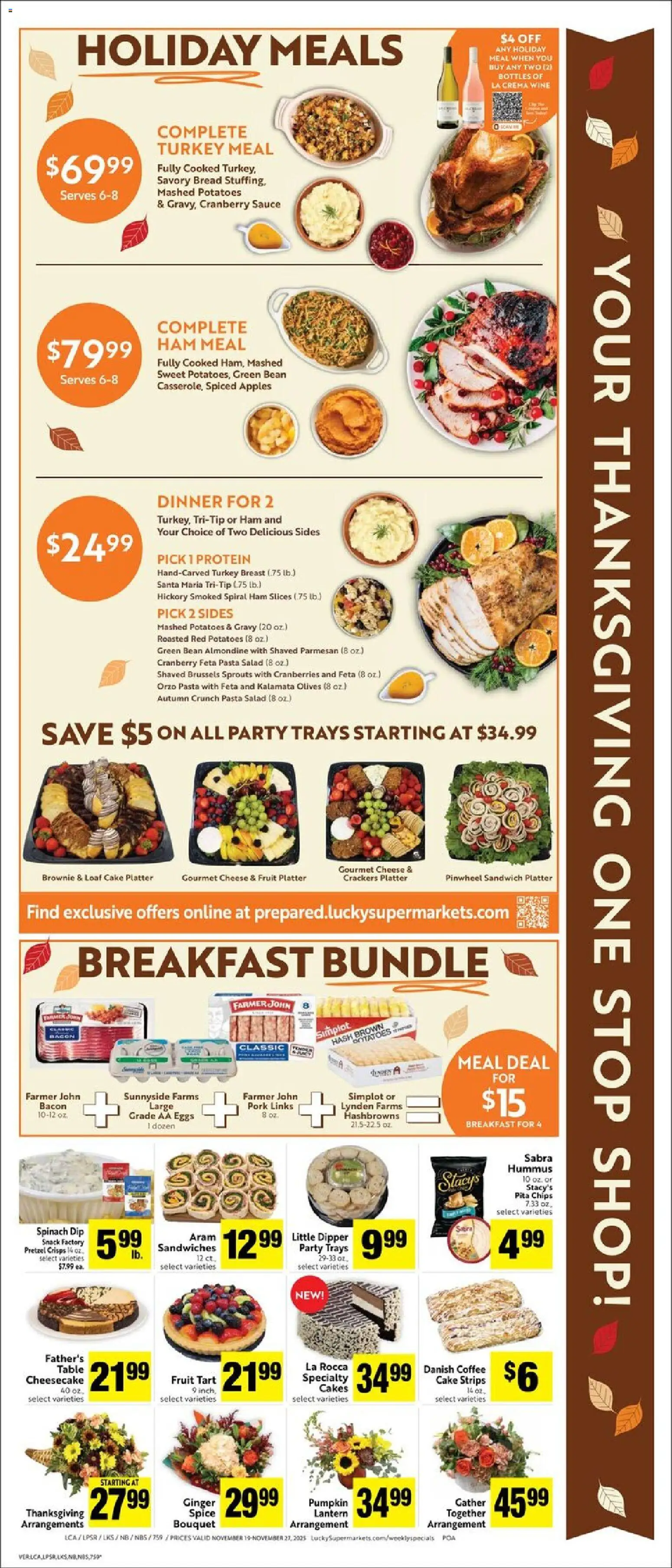 Lucky Supermarkets Weekly Ad - valid from 19.11.2025 | Page: 3 | Products: Spinach, Pasta, Salad, Pumpkin