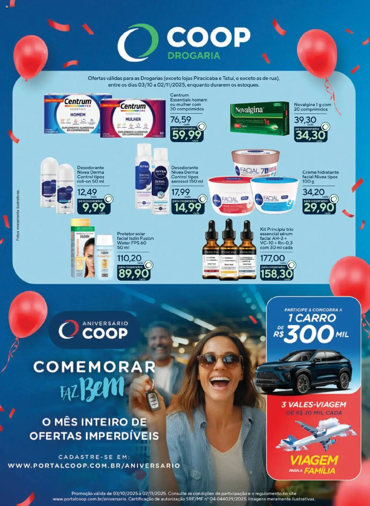 Coop Folheto - válido de 03.10.2025 | Página: 1 | Produtos: Desodorante, Sérum, Creme, Protetor solar facial
