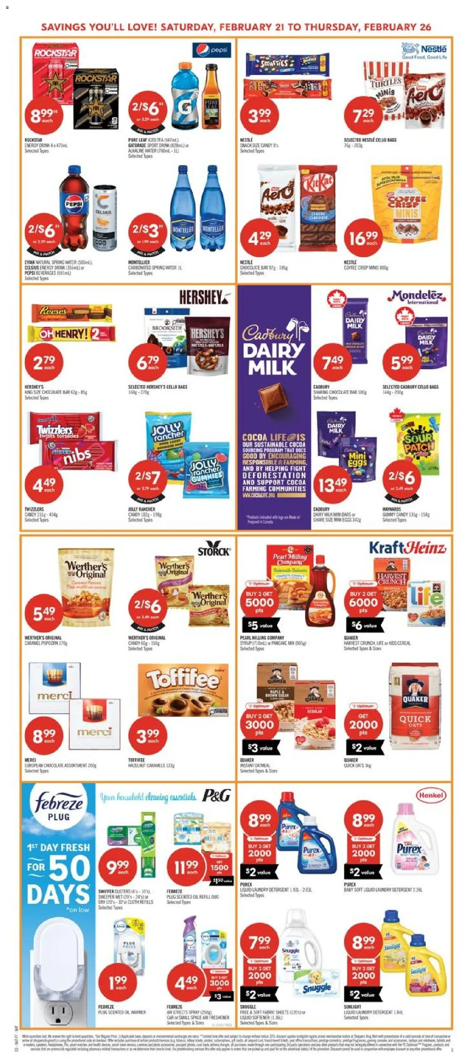 Shoppers flyer valid from 20.02.2026 | Page: 8 | Products: Tea, Detergent, Milk, Coffee