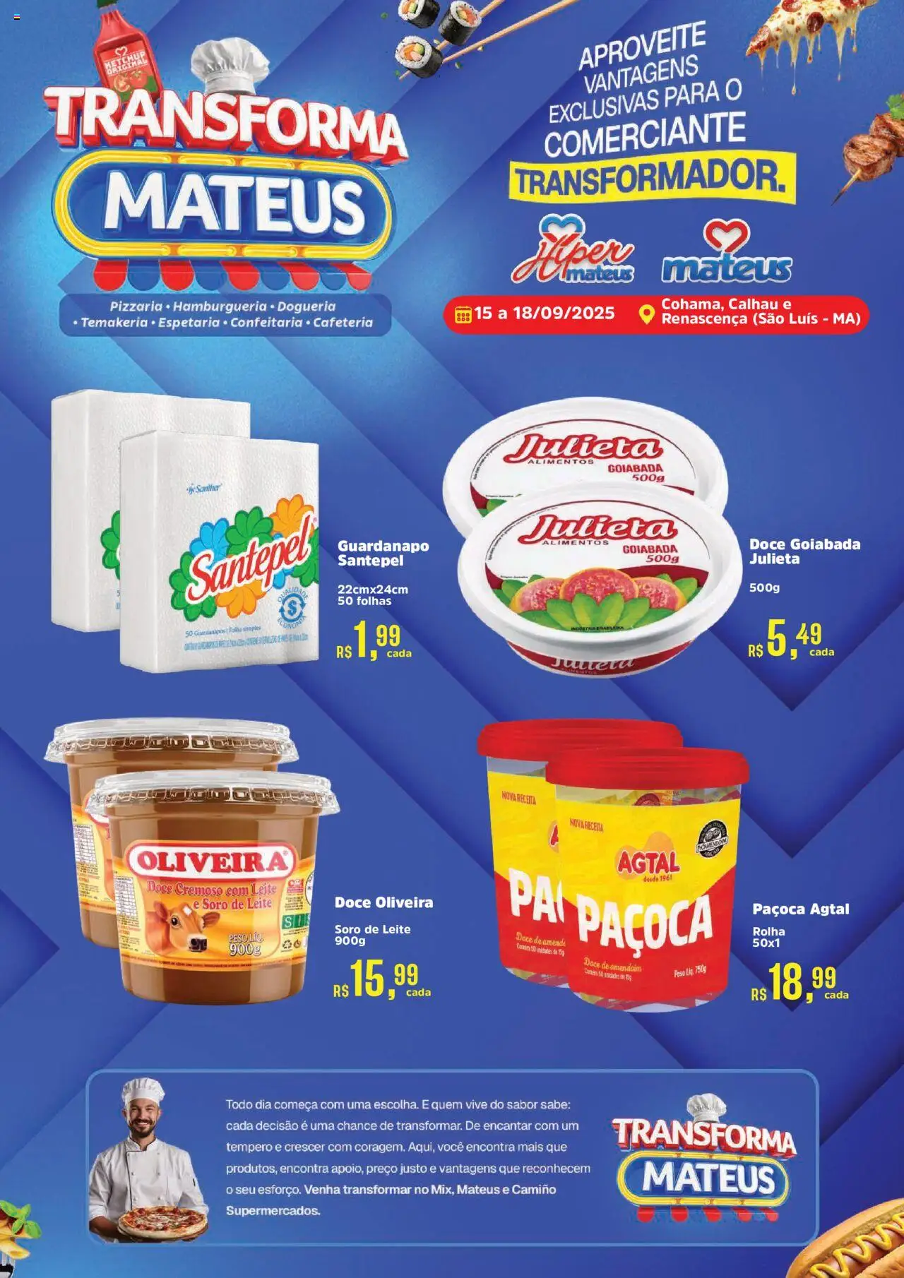 Mateus Folheto - válido de 15.09.2025 | Página: 3 | Produtos: Amendoim, Ketchup, Paçoca, Guardanapo