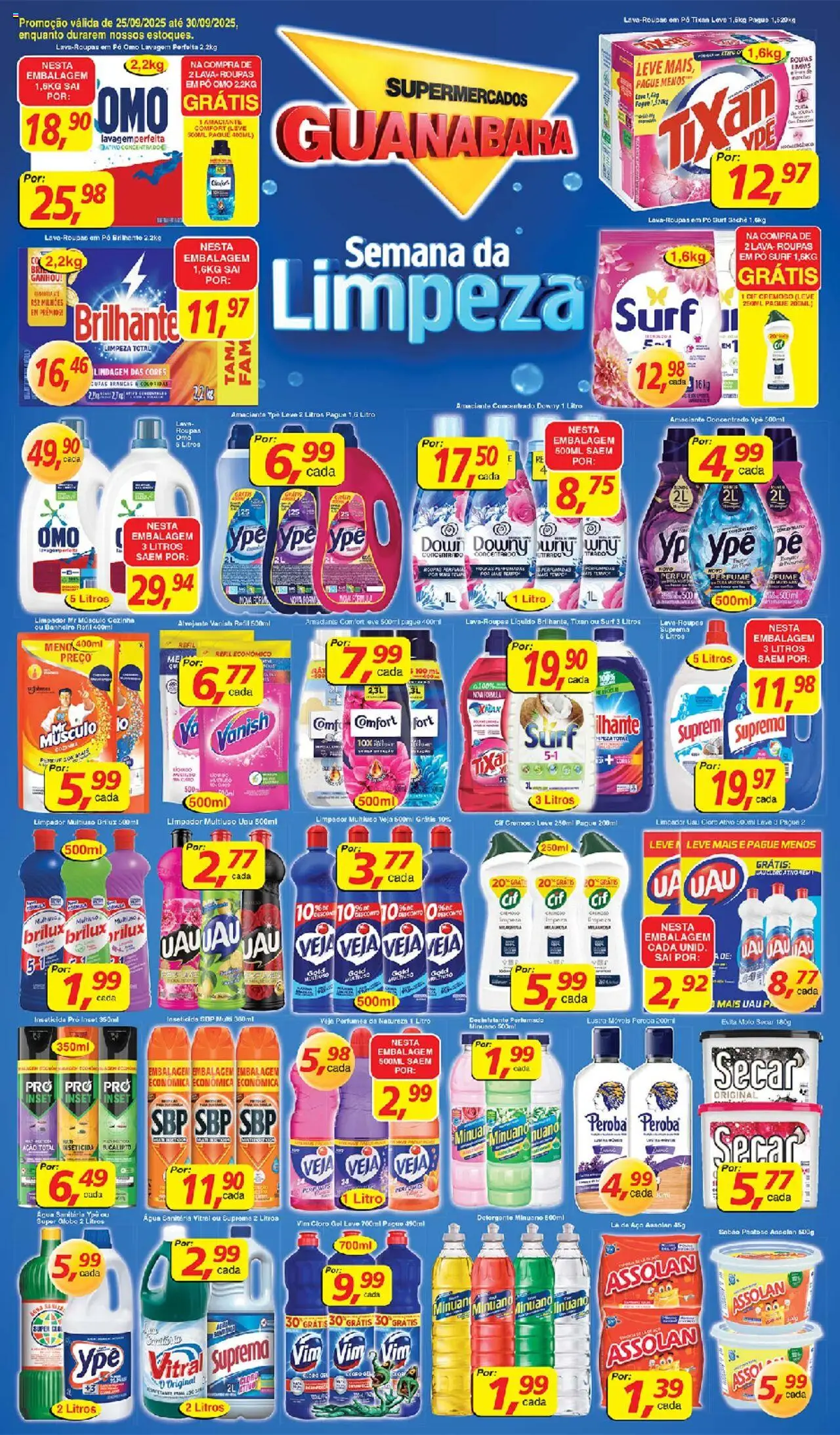 Supermercados Guanabara Folheto - válido de 25.09.2025 | Página: 16 | Produtos: Pó, Vanish, Inseticida, Água sanitária