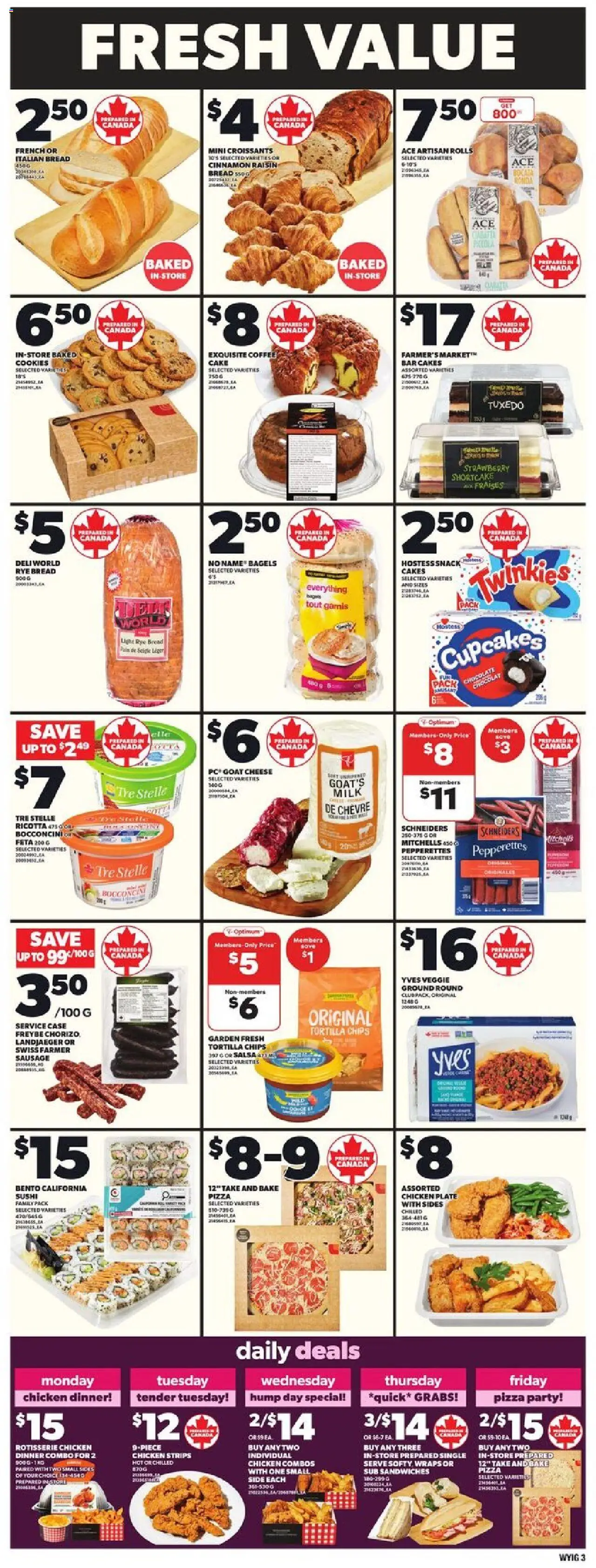 Loblaws flyer valid from 18.09.2025 | Page: 6 | Products: Chips, Cookies, Milk, Pizza