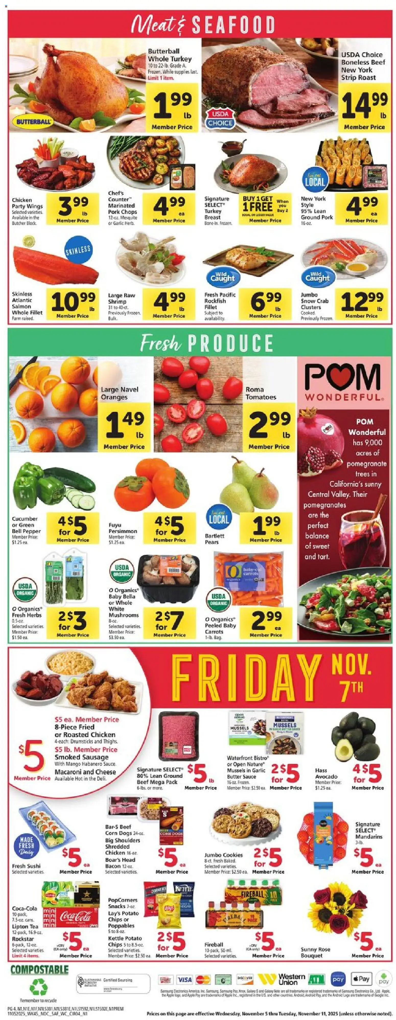 Safeway Weekly Ad - valid from 05.11.2025 | Page: 4 | Products: Cheese, Tea, Beef, Chips