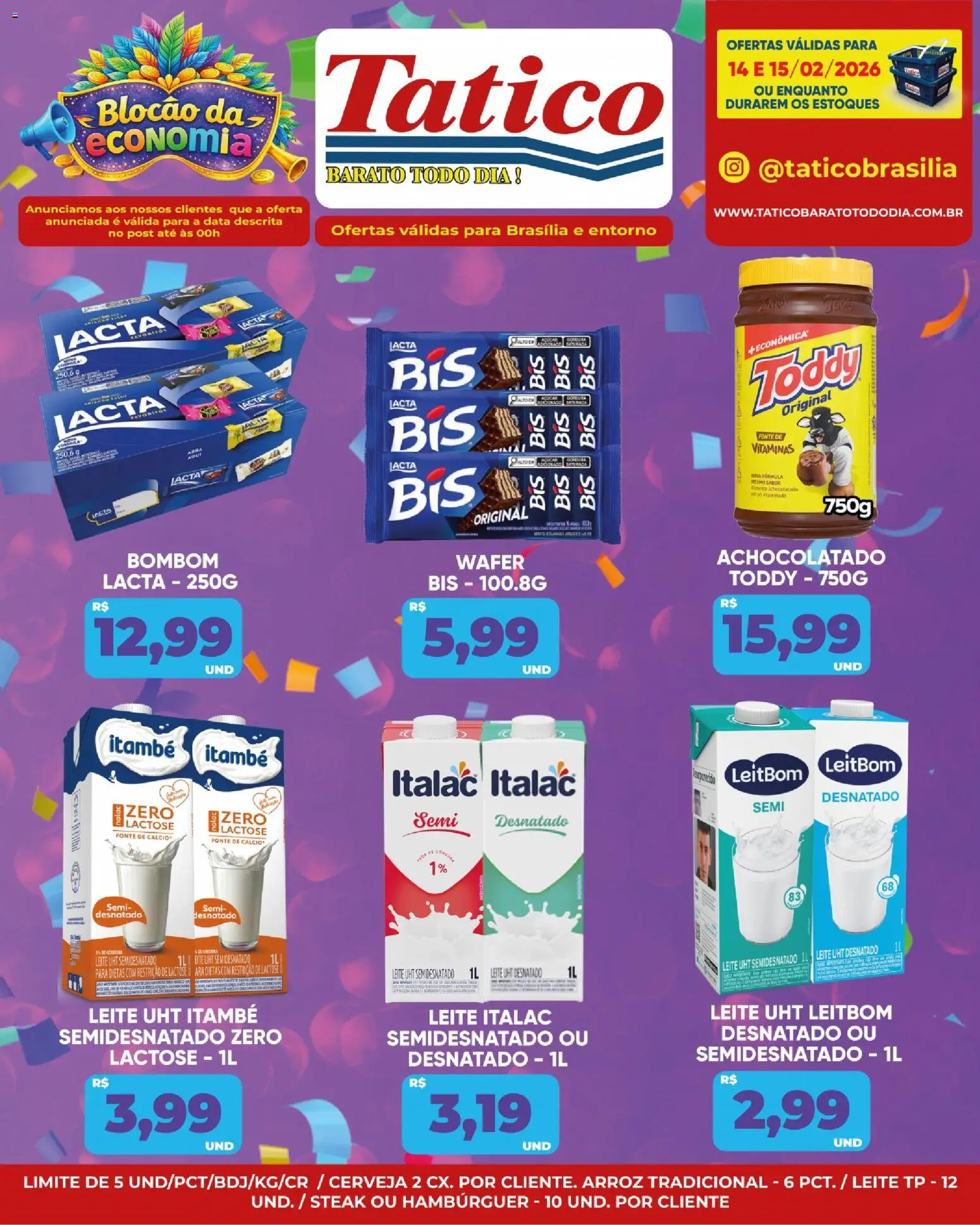 Tatico Folheto - válido de 14.02.2026 | Página: 5 | Produtos: Cerveja, Cálcio, Açúcar, Bombom