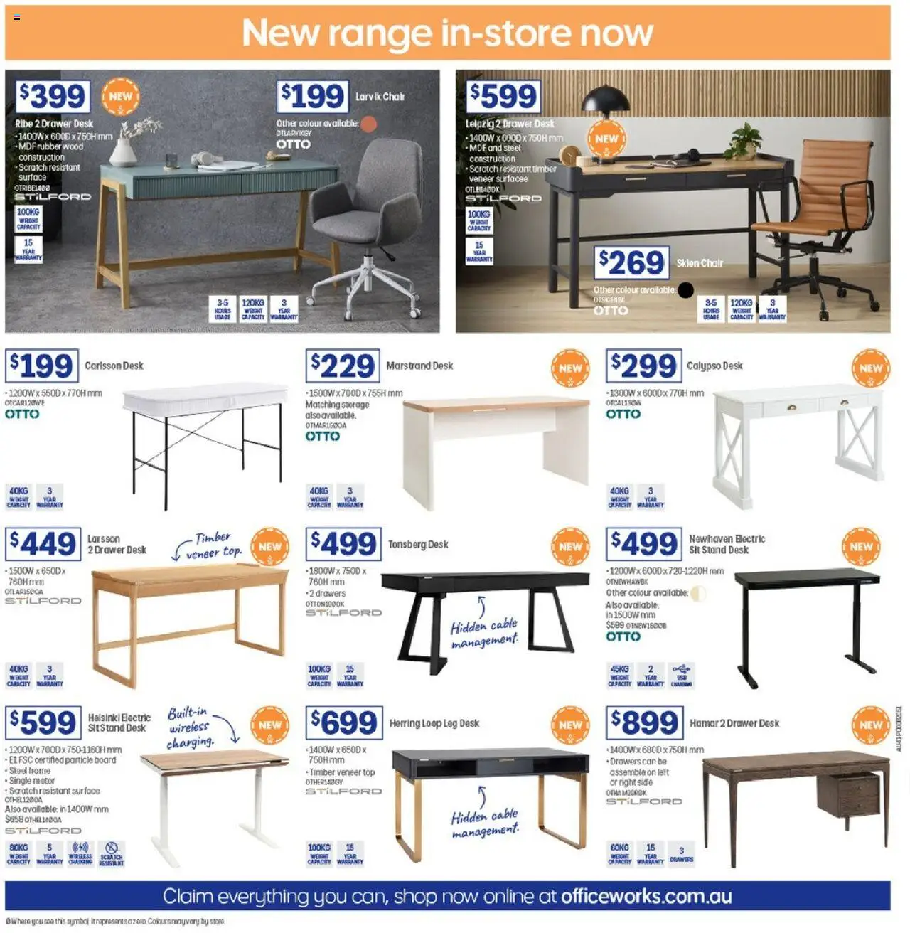 Officeworks catalogue - valid from 07.08.2025 | Page: 20 | Products: Chair, Drawer, Wood, Cable