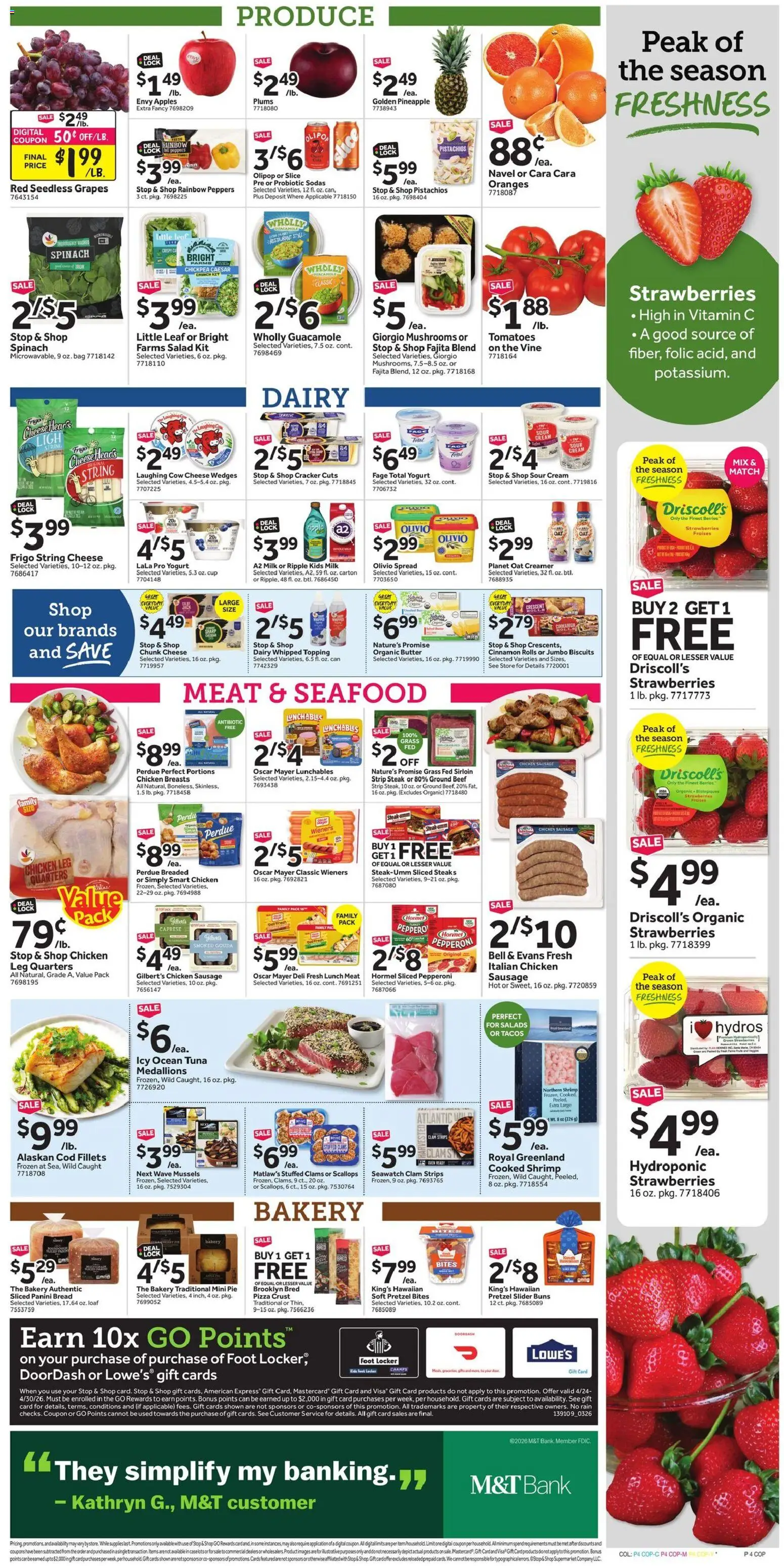 Stop & Shop Weekly Ad - valid from 24.04.2026 | Page: 8 | Products: Butter, Yogurt, Strawberries, Sausage