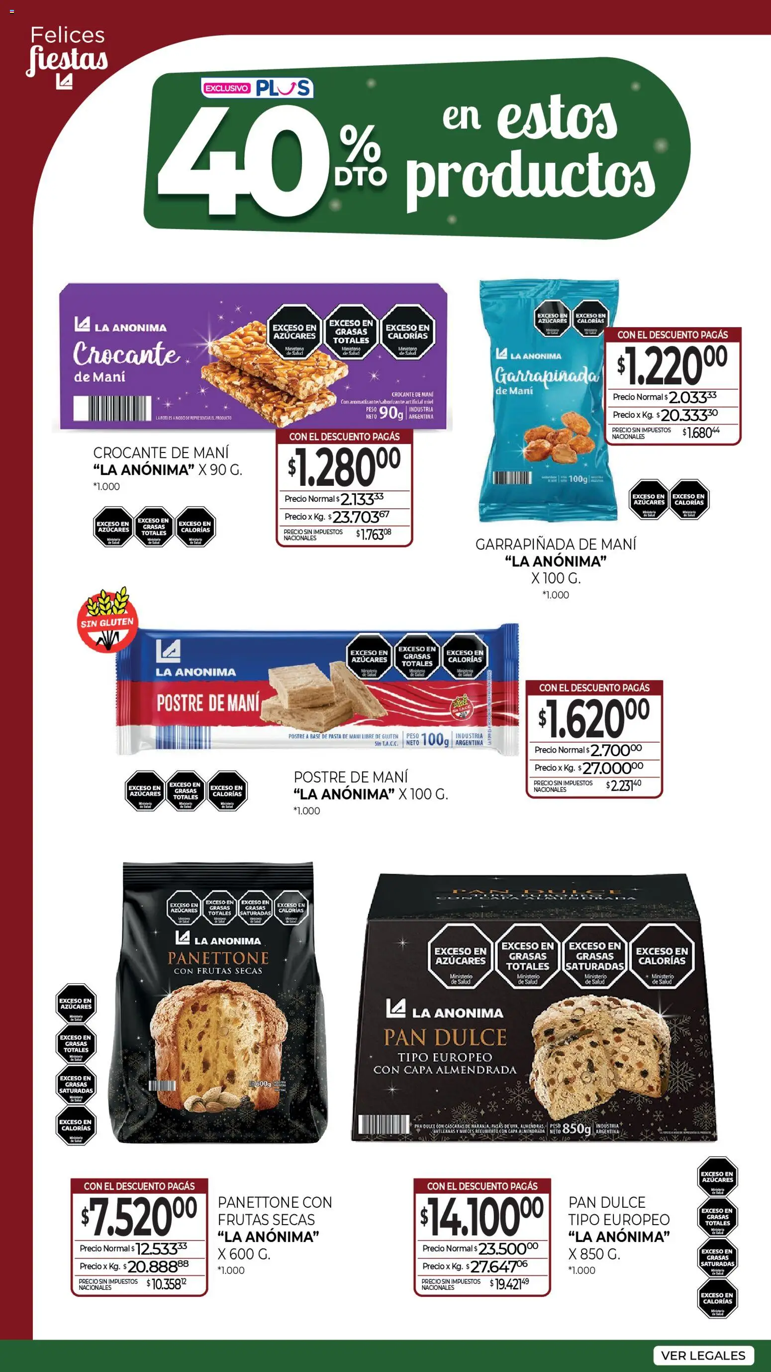 La Anonima Marca Propia Fiestas │ válido desde el 18.12.2025 | Página: 3 | Productos: Peso, Mani, Pan, Pasta