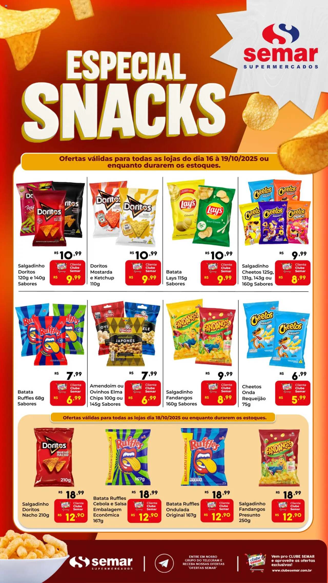 Semar Supermercado Folheto - válido de 16.10.2025 | Página: 1 | Produtos: Amendoim, Ketchup, Cheetos, Requeijão