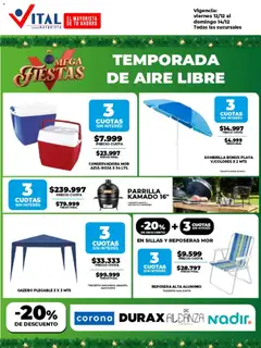 Vista previa Vital - Ofertas fin válido desde el 12.12.2025 | Página: 5 | Productos: Conservadora, Parrilla, Gazebo, Sombrilla