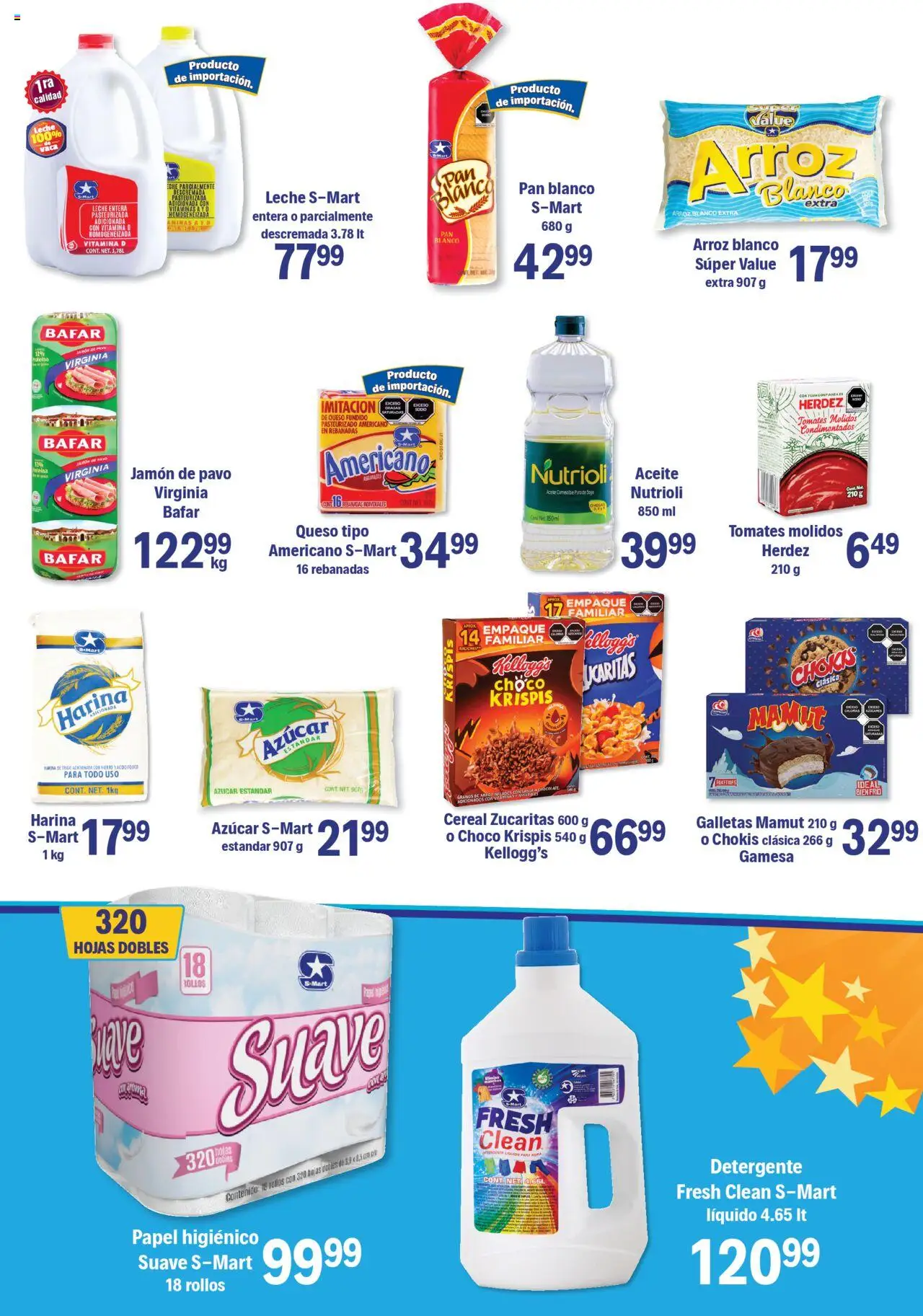 Nuevas ofertas de S-Mart válidas en toda la República Mexicana desde el 14.10.2025. ¡Encuentra las mejores ofertas en S-Mart - Folleto - Reynosa (y Rio Bravo)! | Página: 5 | Productos: Harina, Leche, Aceite, Jamón