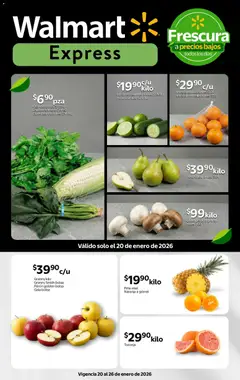 Vista previa de Walmart Express folleto Frescura a precios bajos, nuevo folleto de la tienda, válido en México a partir del 20.01.2026