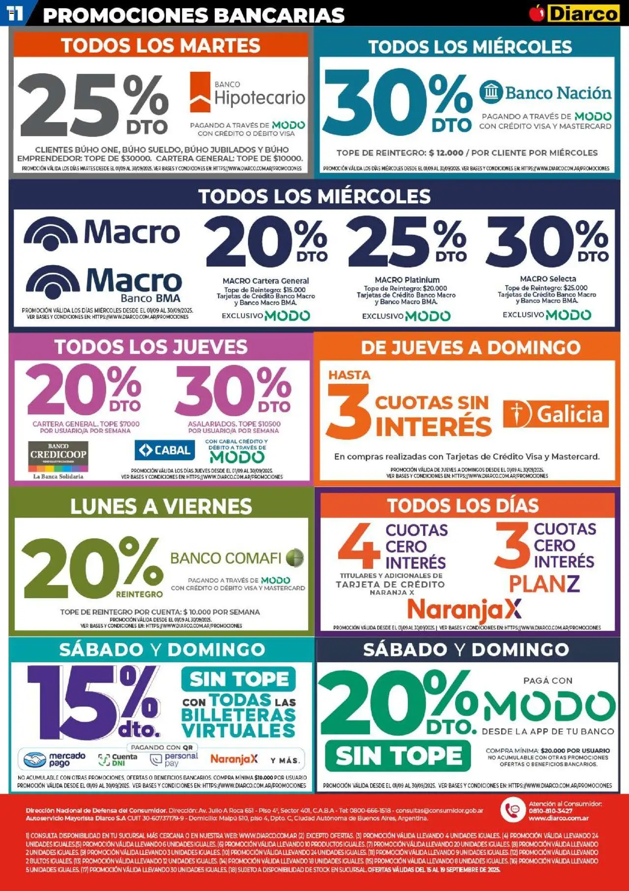 Diarco - Ofertas TDF │ válido desde el 15.09.2025 | Página: 11 | Productos: Cartera, Banco, General