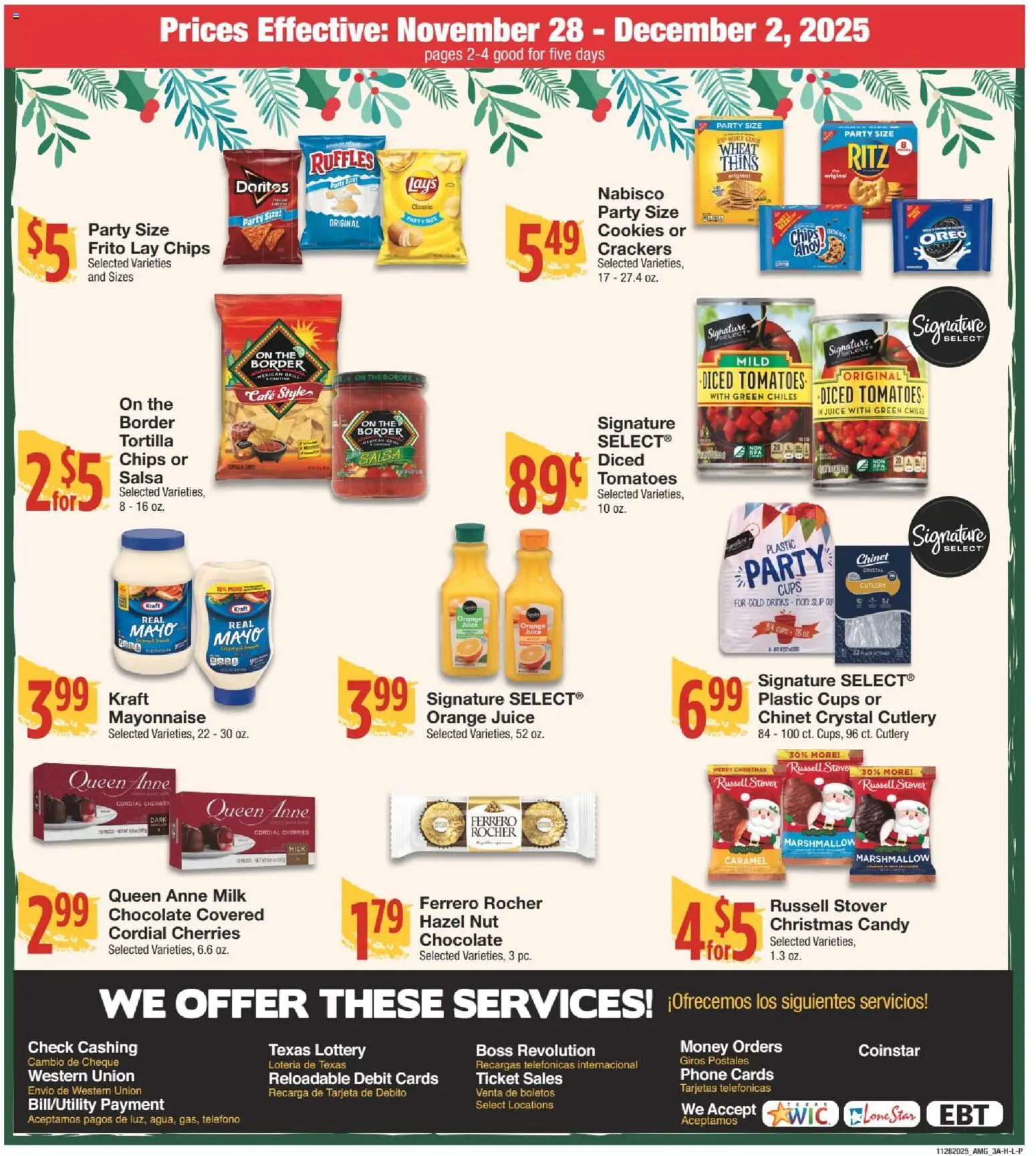 United Supermarkets Ad - valid from 28.11.2025 | Page: 3 | Products: Juice, Mayonnaise, Phone, Grill