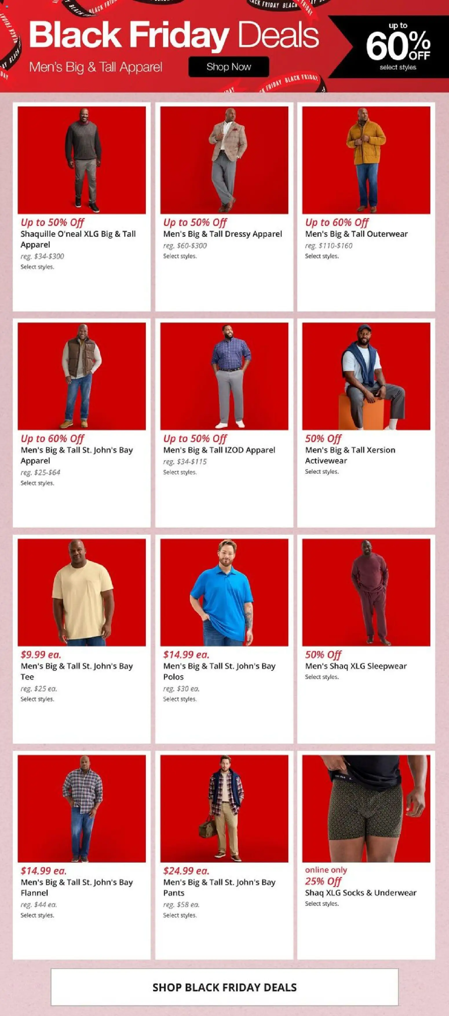 JCPenney Black Friday Men´s Deals - valid from 07.11.2025 | Page: 4 | Products: Pants, Underwear, Socks
