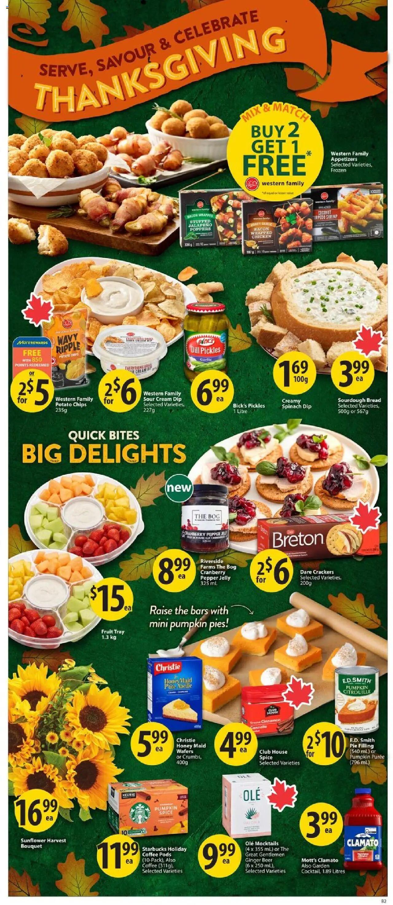 Save on foods flyer valid from 02.10.2025 | Page: 3 | Products: Cream, Bread, Pumpkin, Chicken