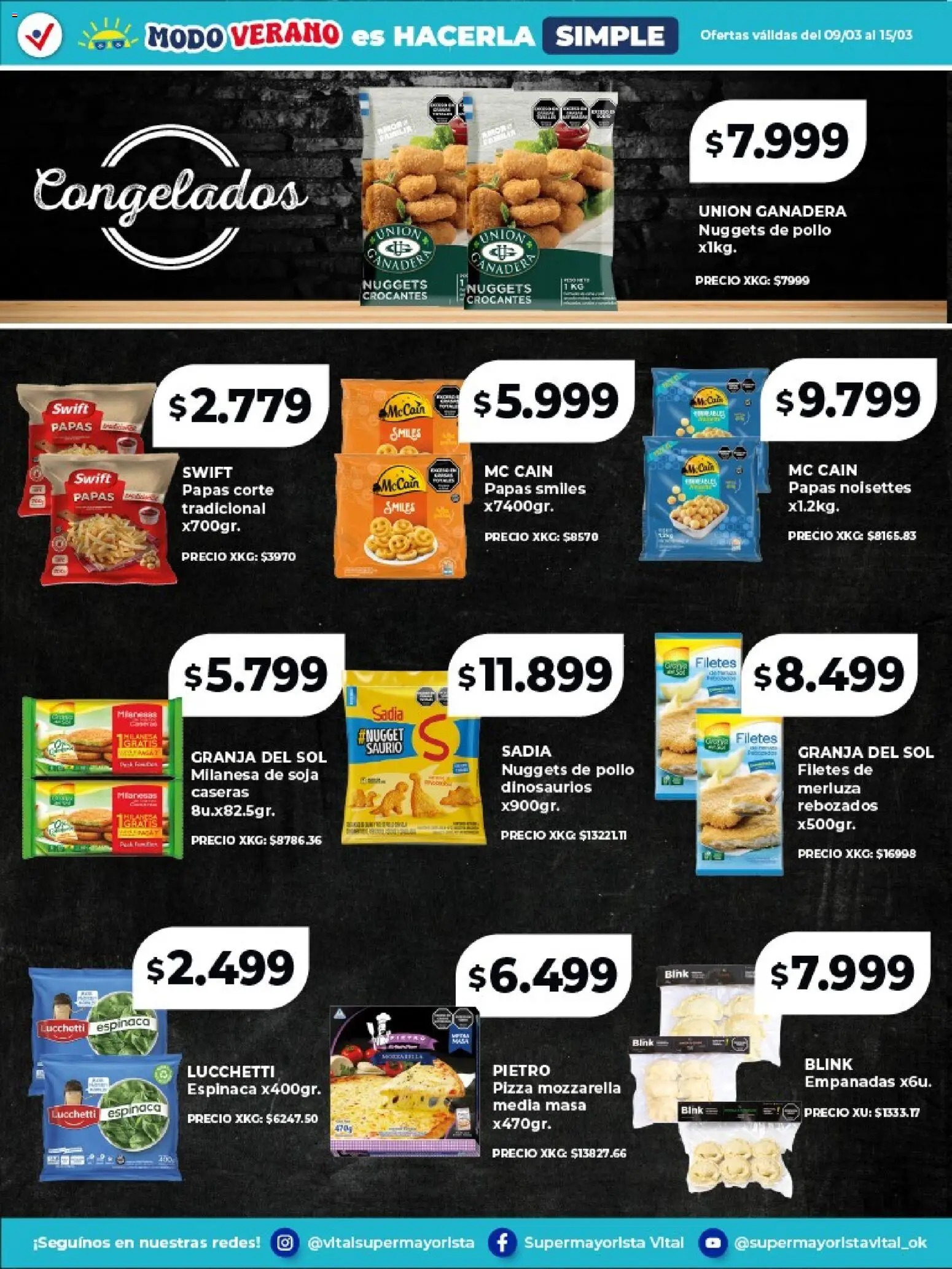 Vital - Especial de frescos │ válido desde el 09.03.2026 | Página: 7 | Productos: Pollo, Milanesa, Pizza, Espinaca