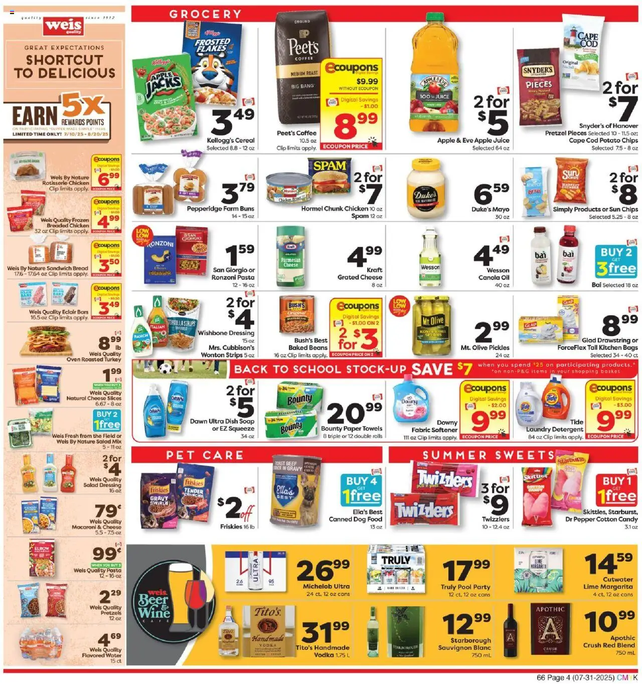 Weis Weekly Ad - valid from 31.07.2025 | Page: 4 | Products: Clip, Bread, Beef, Lime
