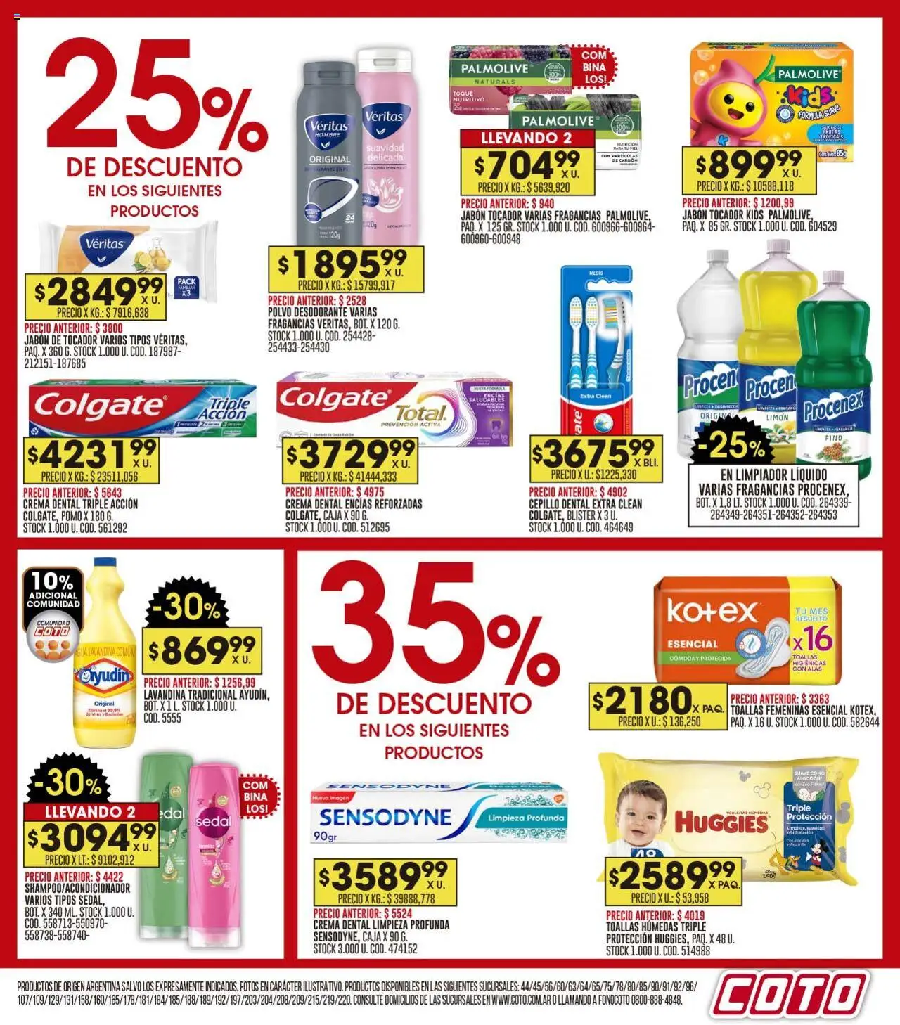 Coto ofertas │ válido desde el 16.06.2025 | Página: 19 | Productos: Lavandina, Toallas, Jabón, Limpiador