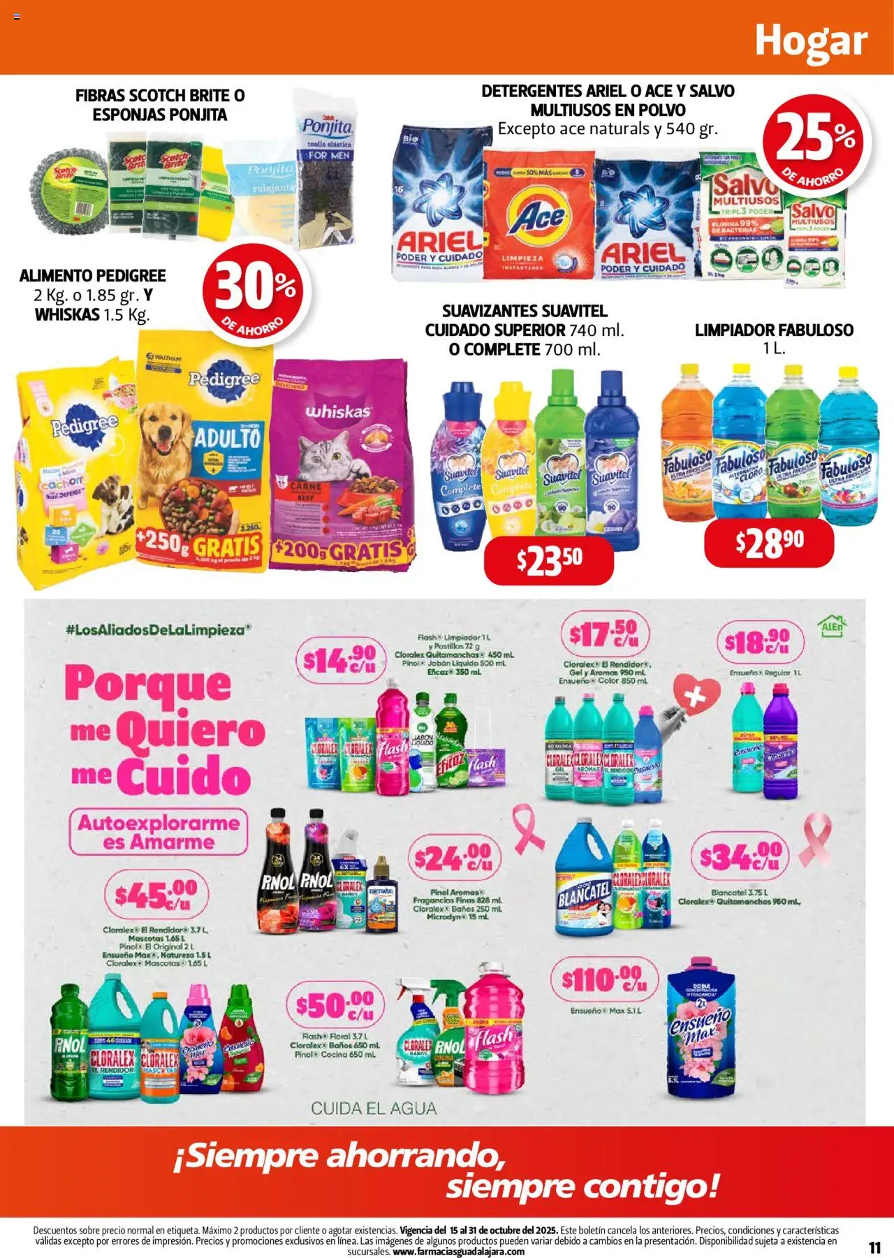 Nuevas ofertas de Farmacia Guadalajara válidas en toda la República Mexicana desde el 15.10.2025. ¡Encuentra las mejores ofertas en Farmacia Guadalajara - Catálogo! | Página: 11 | Productos: Limpiador, Toalla, Cocina, Sobre
