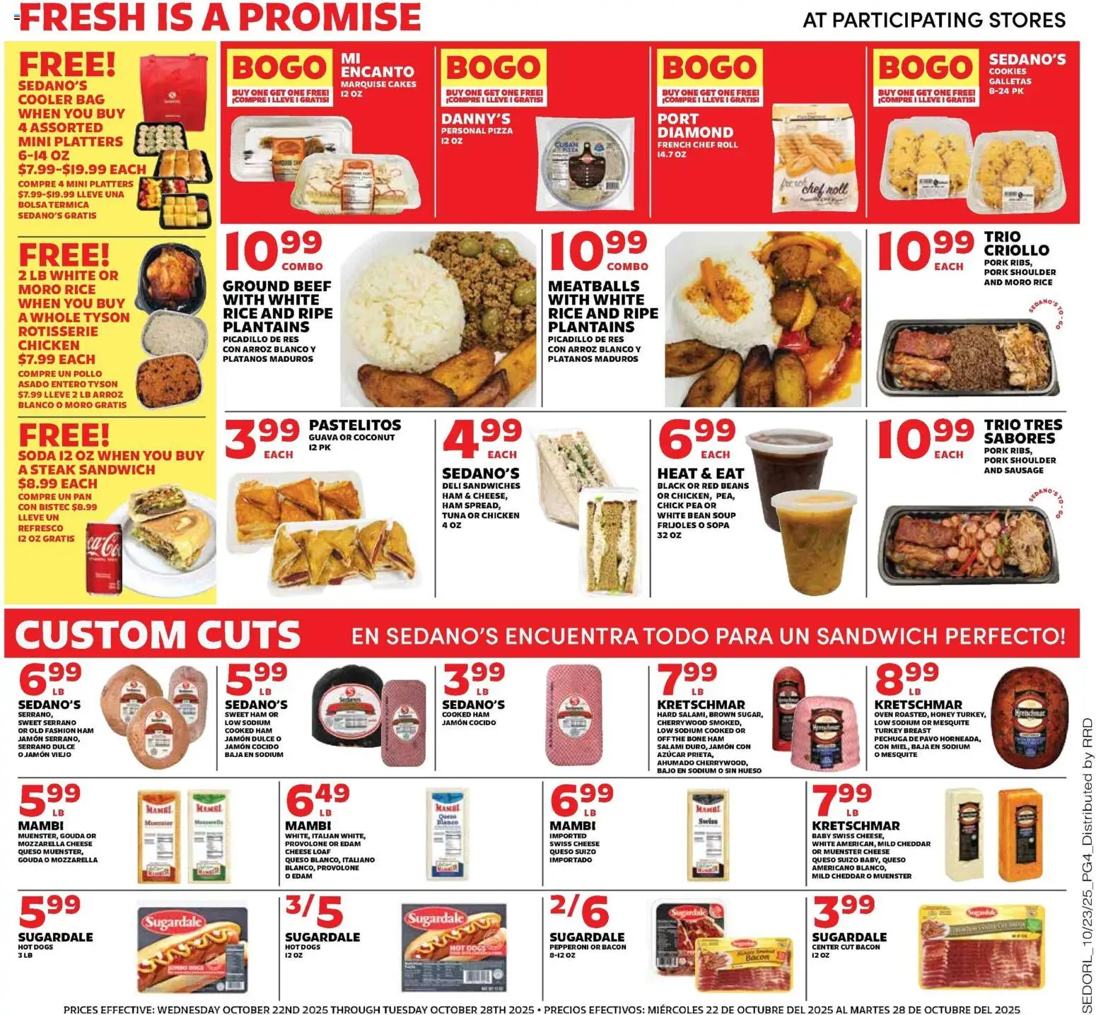 Sedano's Weekly Ad - valid from 22.10.2025 | Page: 4 | Products: Pan, Ham, Sausage, Hot Dogs