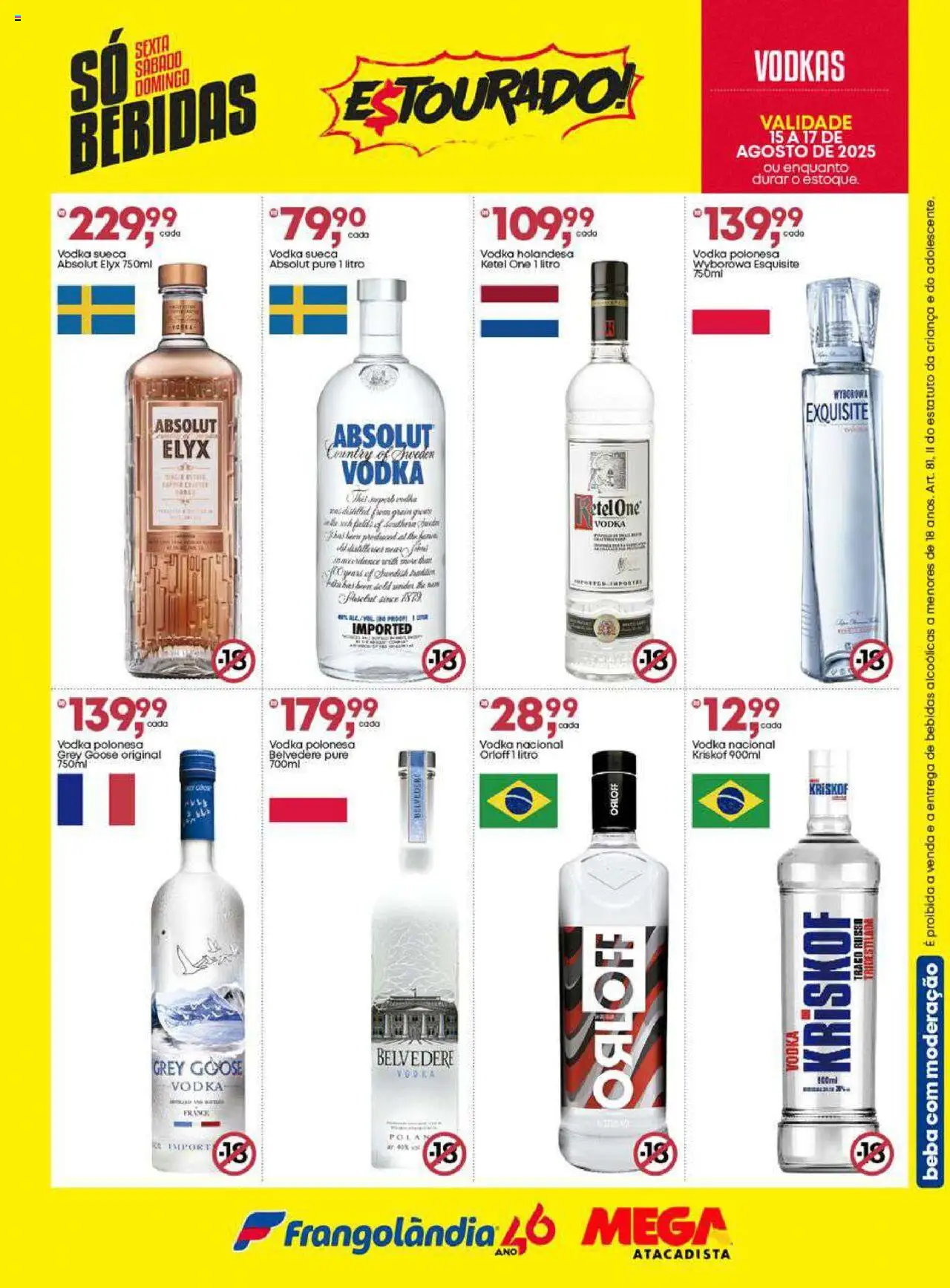 Frangolândia Folheto - válido de 15.08.2025 | Página: 3 | Produtos: Vodka, Kriskof