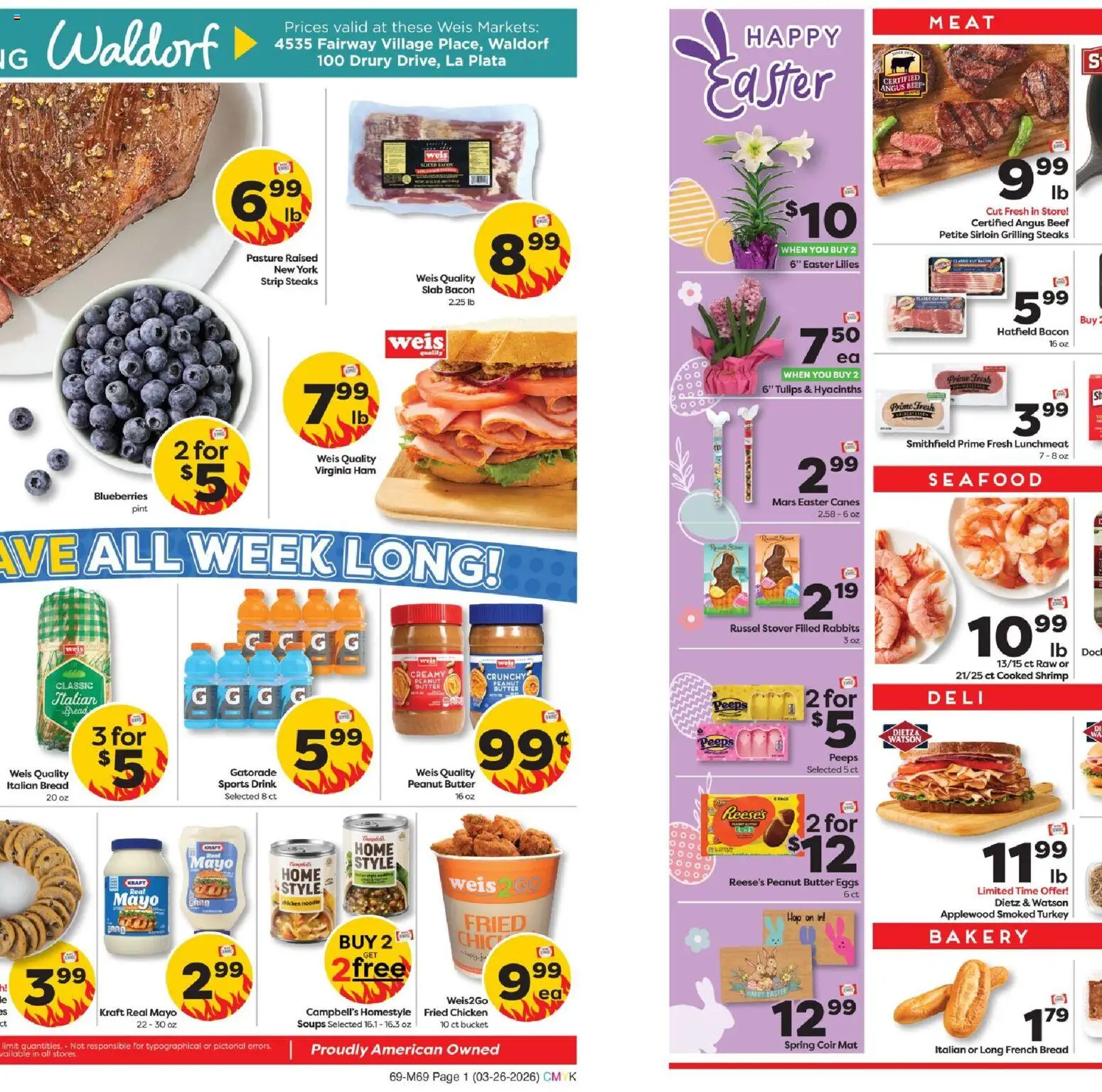 Weis Weekly Circular - MD - valid from 26.03.2026 | Page: 4 | Products: Butter, Eggs, Seafood, Blueberries