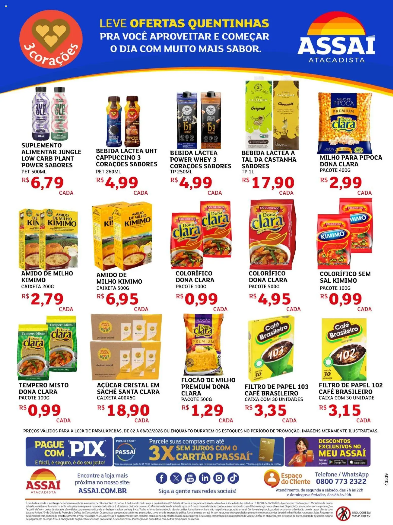 Assaí Atacadista Folheto - válido de 16.02.2026 | Página: 2 | Produtos: Café, Pneus, Base, Açúcar