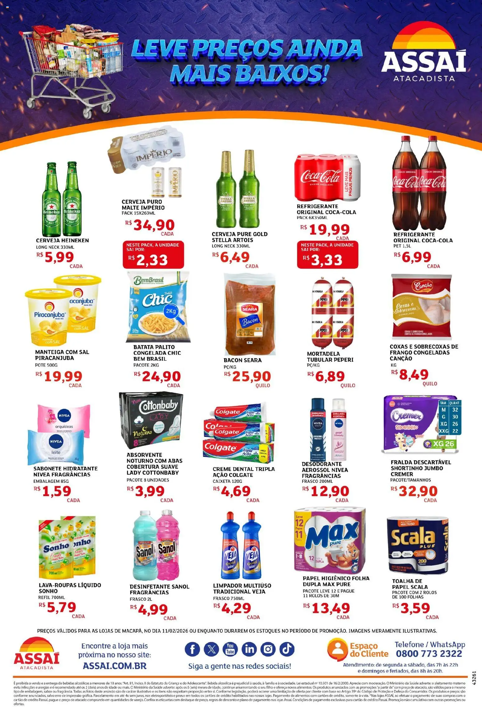 Assaí Atacadista Folheto - válido de 11.02.2026 | Página: 2 | Produtos: Manteiga, Pneus, Refrigerante, Absorvente