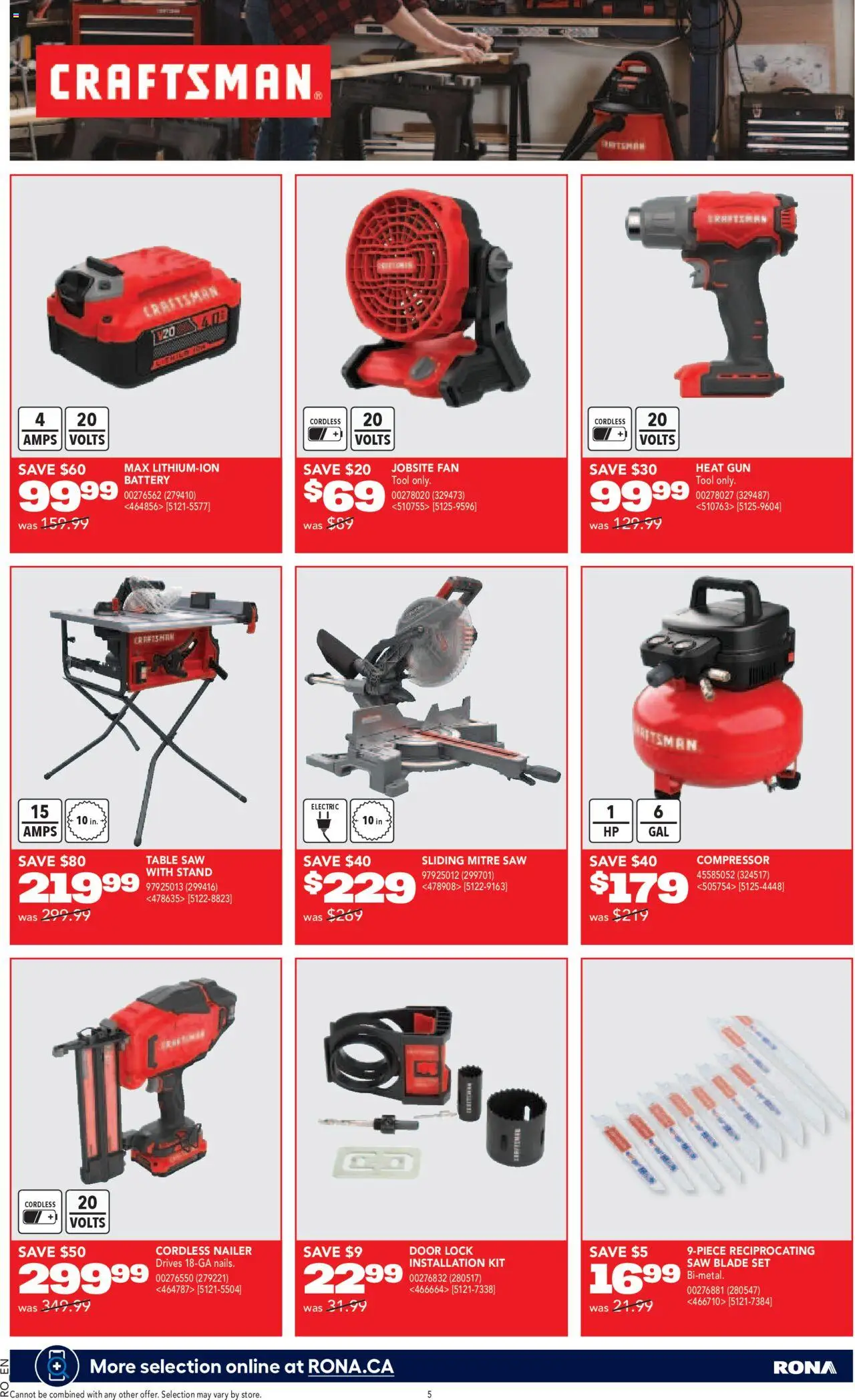 Rona flyer valid from 08.05.2025 | Page: 6 | Products: Fan, Table, Battery