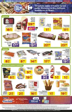 Carrefour ofertas Feira - Pré-Visualização do folheto da loja Carrefour, válido de 21.04.2026 | Página: 2 | Produtos: Salmão, Linguiça, Sal, Peito de frango