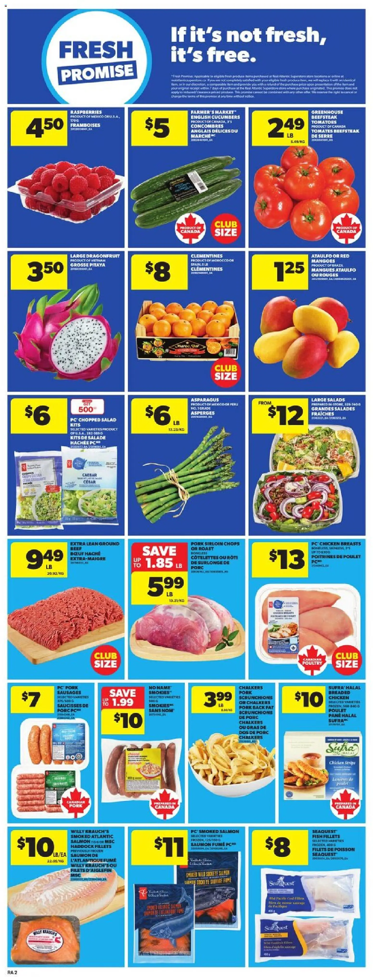 Atlantic Superstore flyer valid from 27.11.2025 | Page: 5 | Products: Beef, Cucumbers, Salad, PC