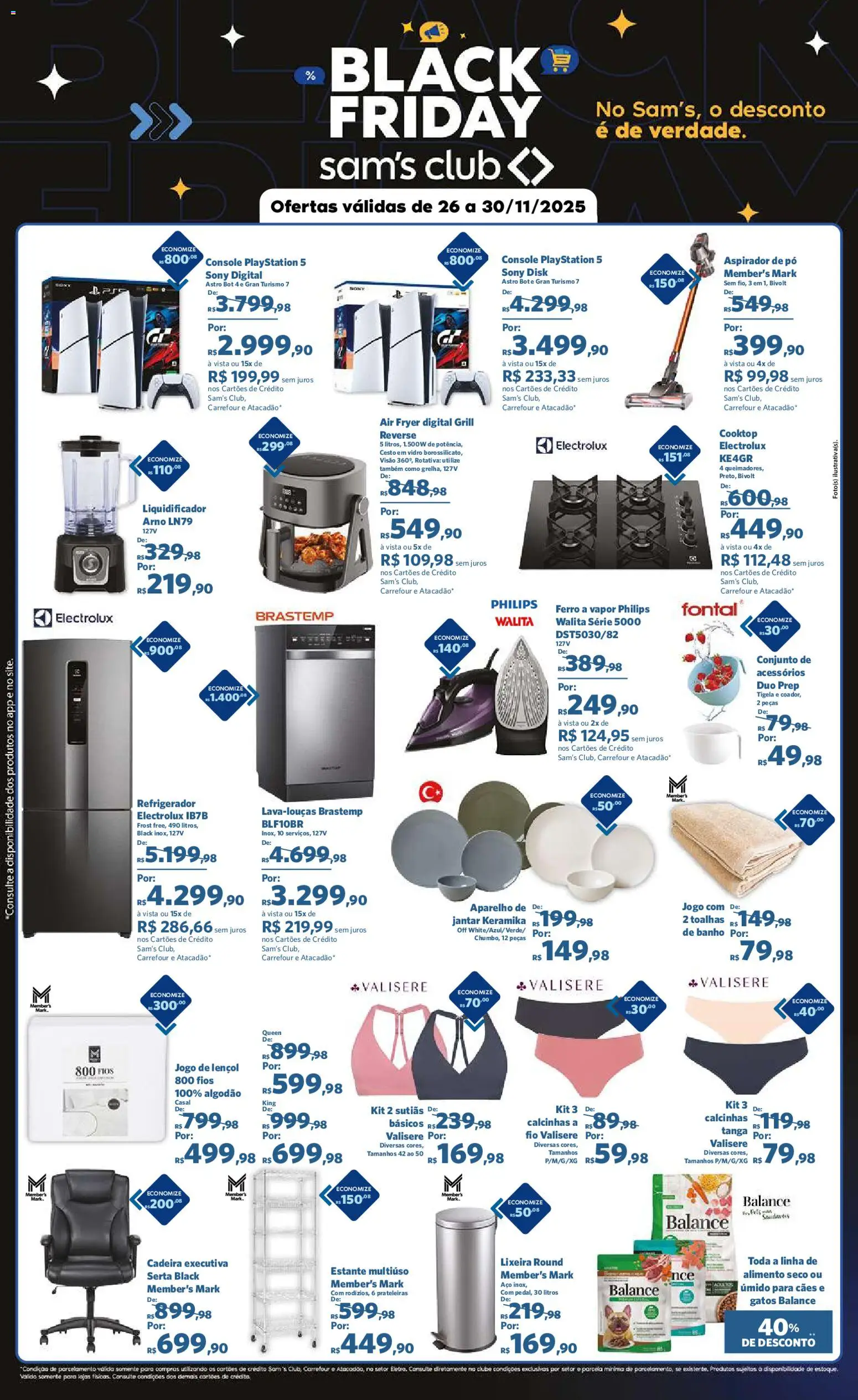Sam's Club Folheto - válido de 26.11.2025 | Página: 6 | Produtos: Aspirador de pó, Refrigerador, Playstation 5, Playstation