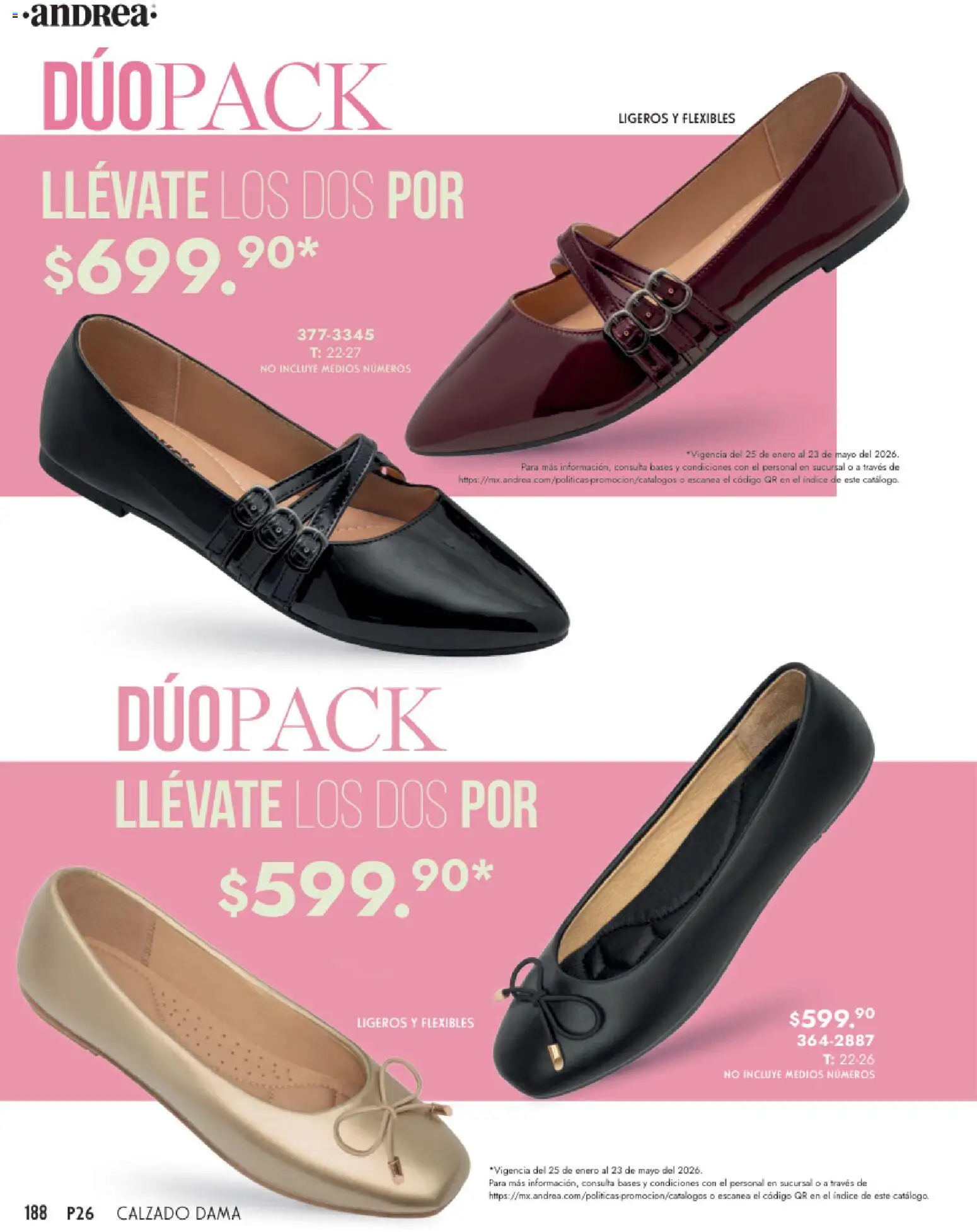 Nuevas ofertas de Andrea válidas en toda la República Mexicana desde el 25.01.2026. ¡Encuentra las mejores ofertas en Andrea catálogo Calzado Dama! | Página: 188