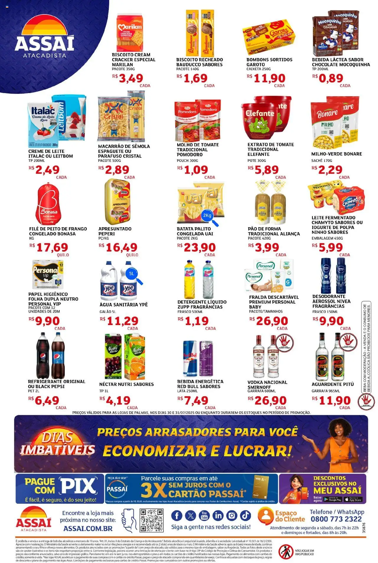 Assaí Atacadista Folheto - válido de 30.07.2025 | Página: 2 | Produtos: Leite, Base, Creme, Leite fermentado