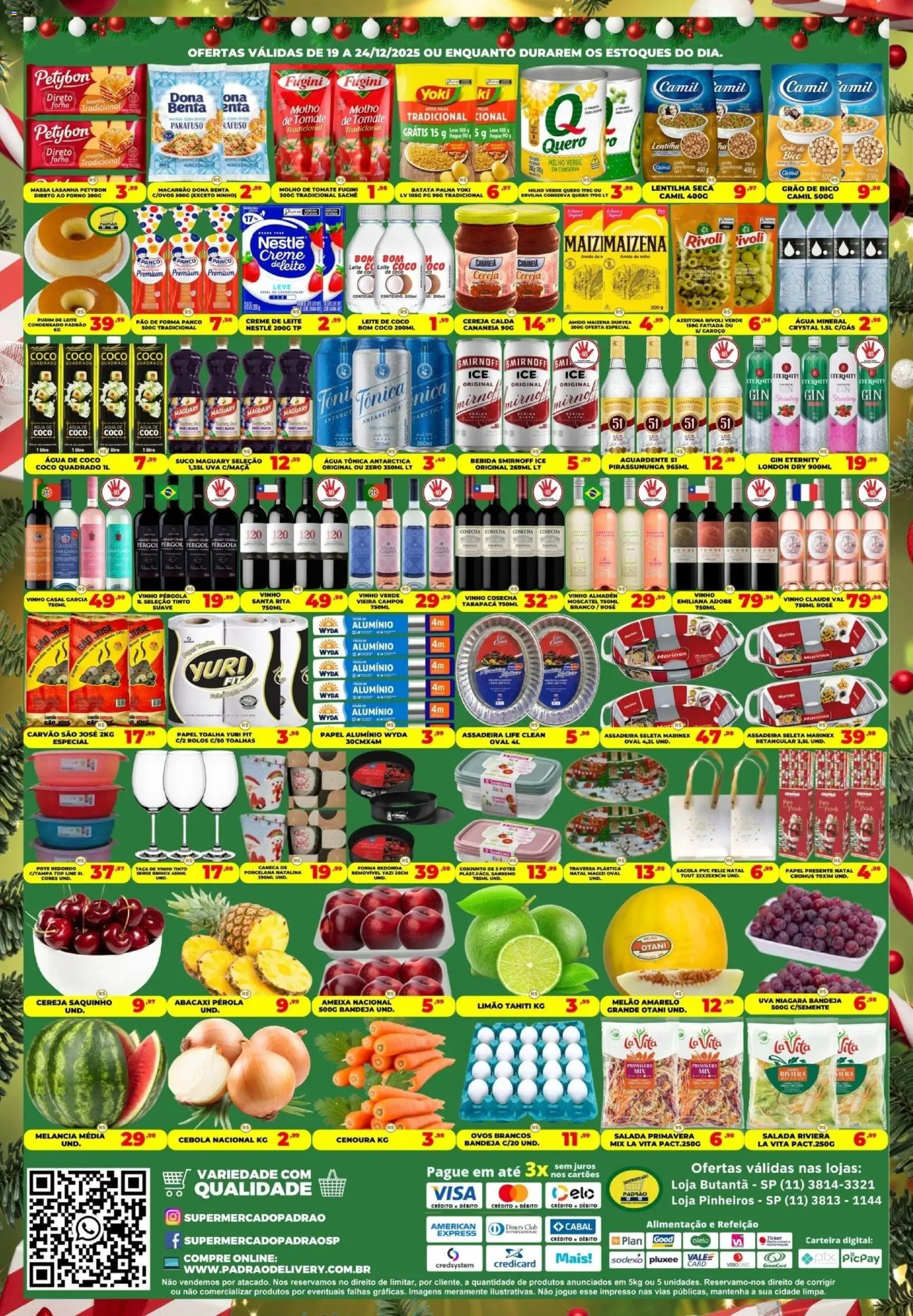 Supermercado Padrão Folheto - válido de 19.12.2025 | Página: 2 | Produtos: Água de coco, Ovos, Salada, Leite condensado