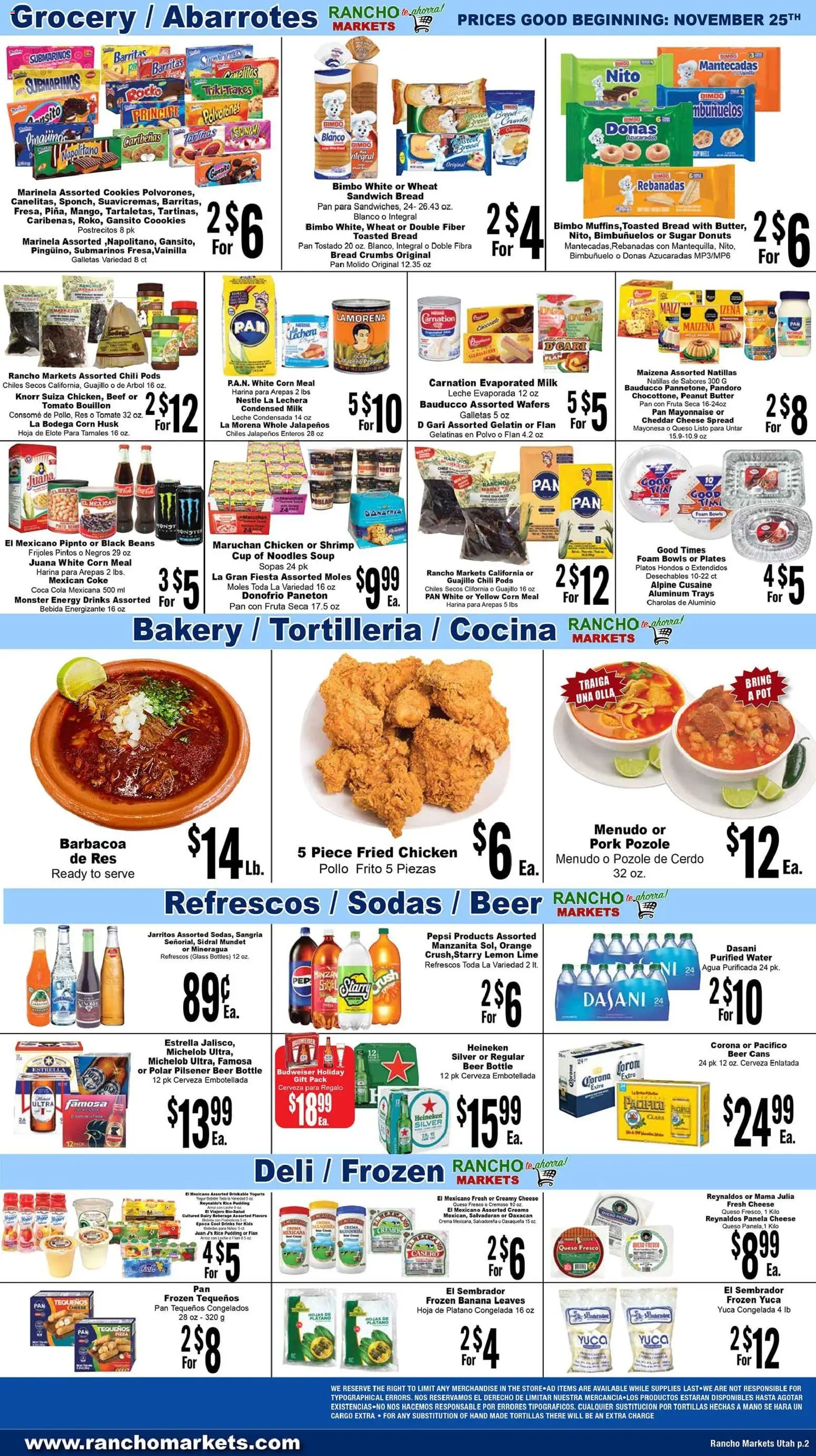 Rancho Markets Weekly Ad - valid from 25.11.2025 | Page: 2 | Products: Bakery, Milk, Rice, Lime