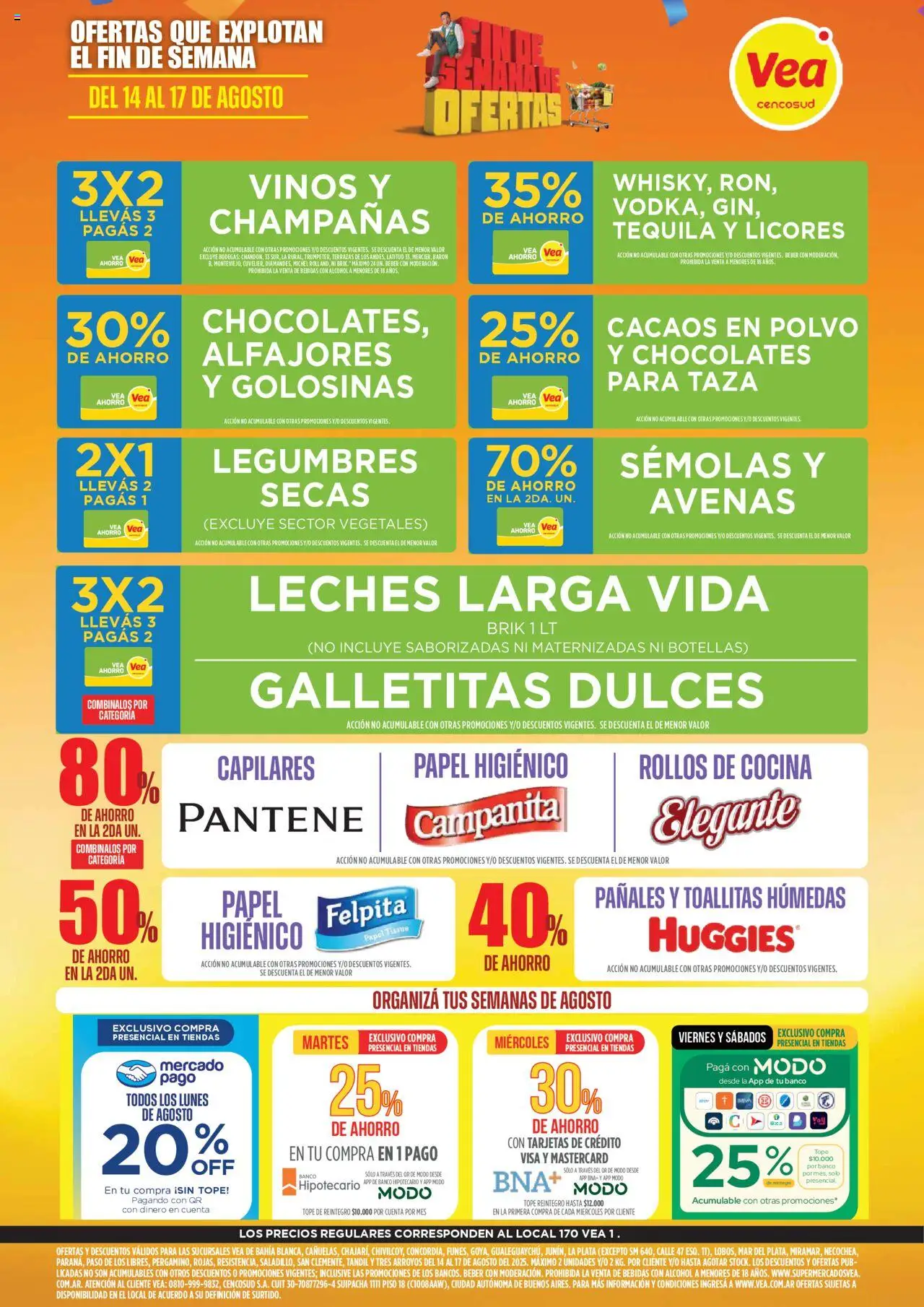 Vea - Oferta fin de semana │ válido desde el 14.08.2025 | Página: 1 | Productos: Cocina, Banco, Taza, Pañales