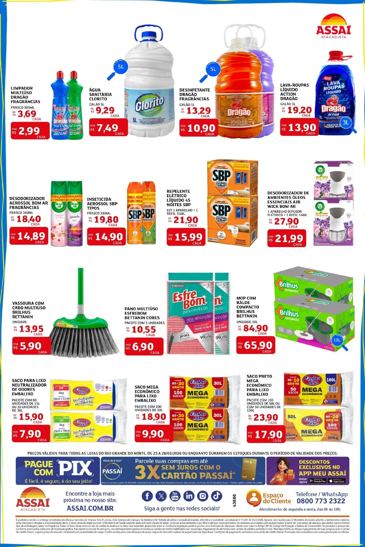 Assaí Atacadista Folheto - válido de 23.02.2026 | Página: 2 | Produtos: Difusor, Pneus, Repelente, Telefone