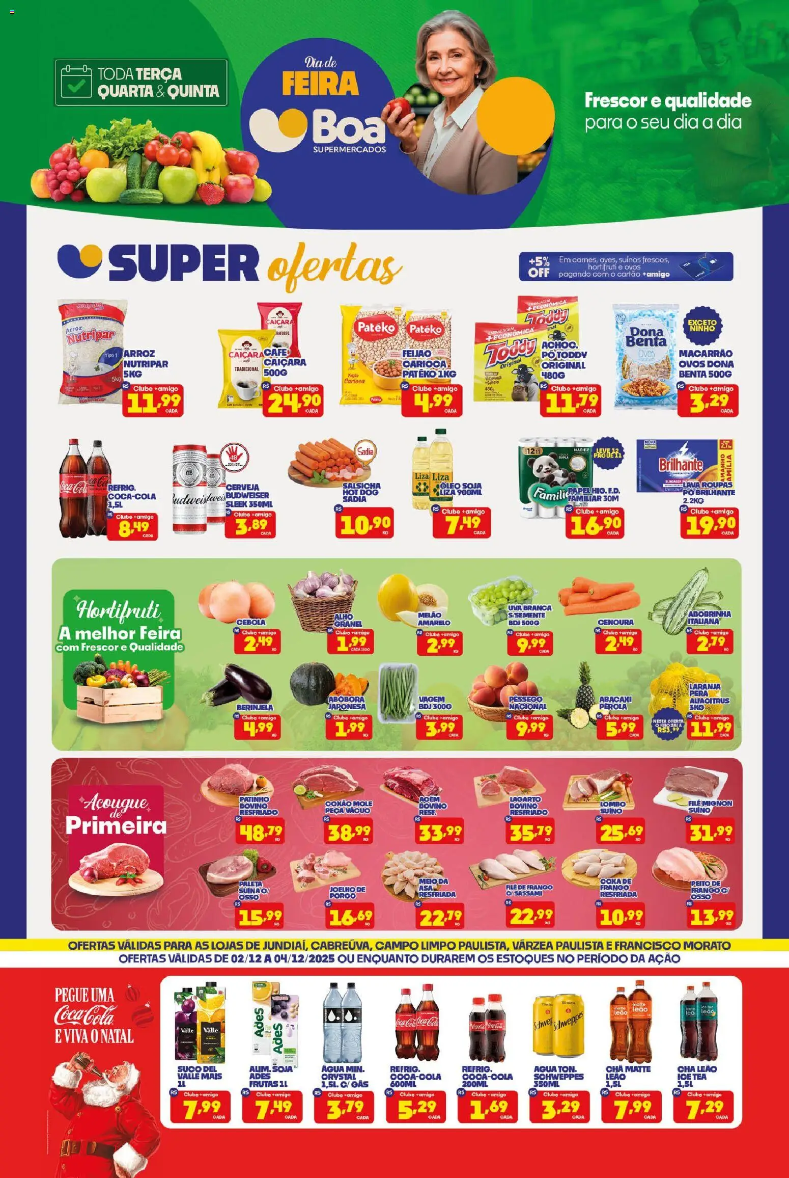 Boa Supermercados Folheto - válido de 02.12.2025 | Página: 1 | Produtos: Cebola, Feijão, Roupas, Cálcio