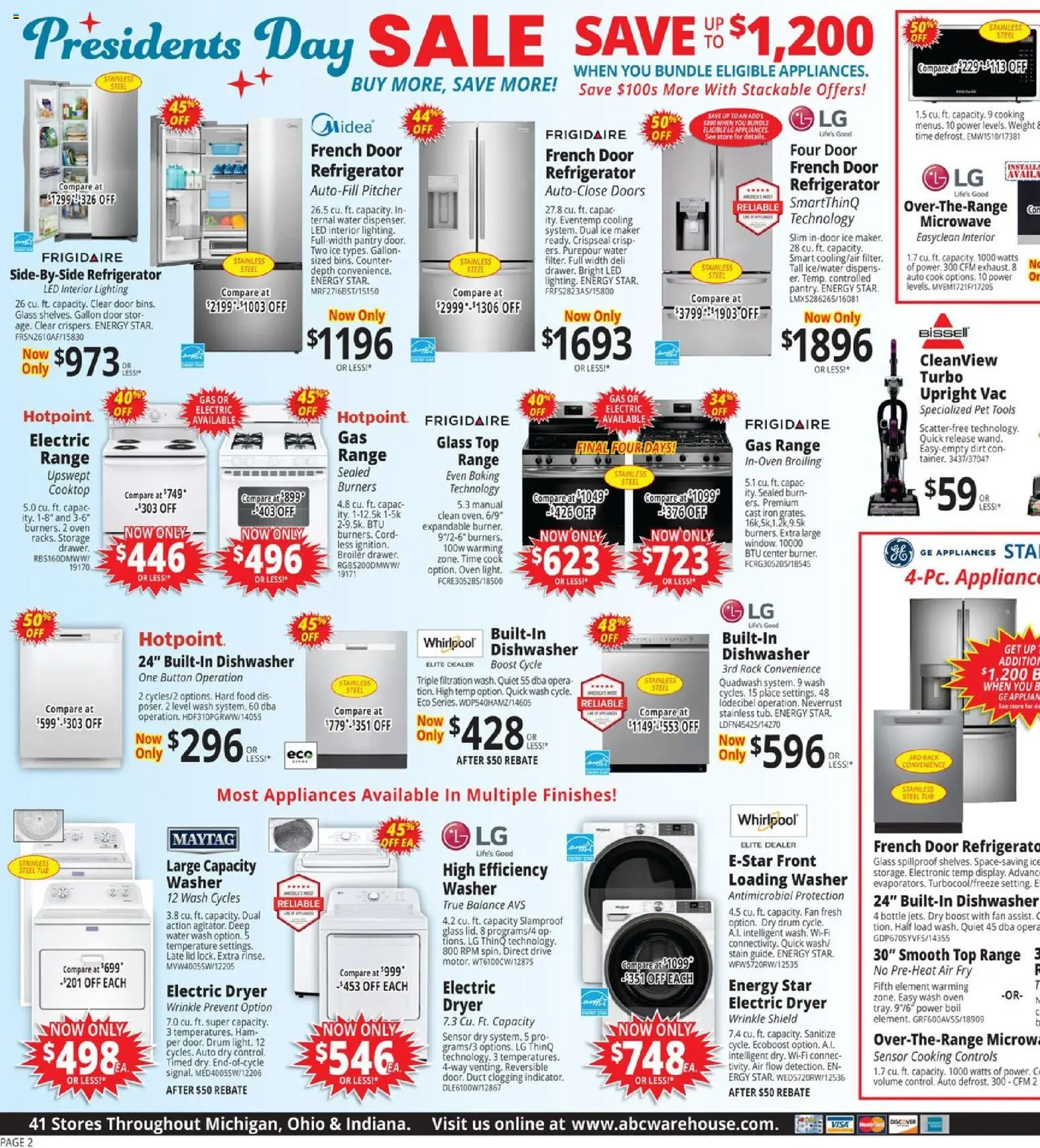 ABC Warehouse Weekly Ad - valid from 01.02.2026 | Page: 2 | Products: Water, Sensor, Dryer, Iron
