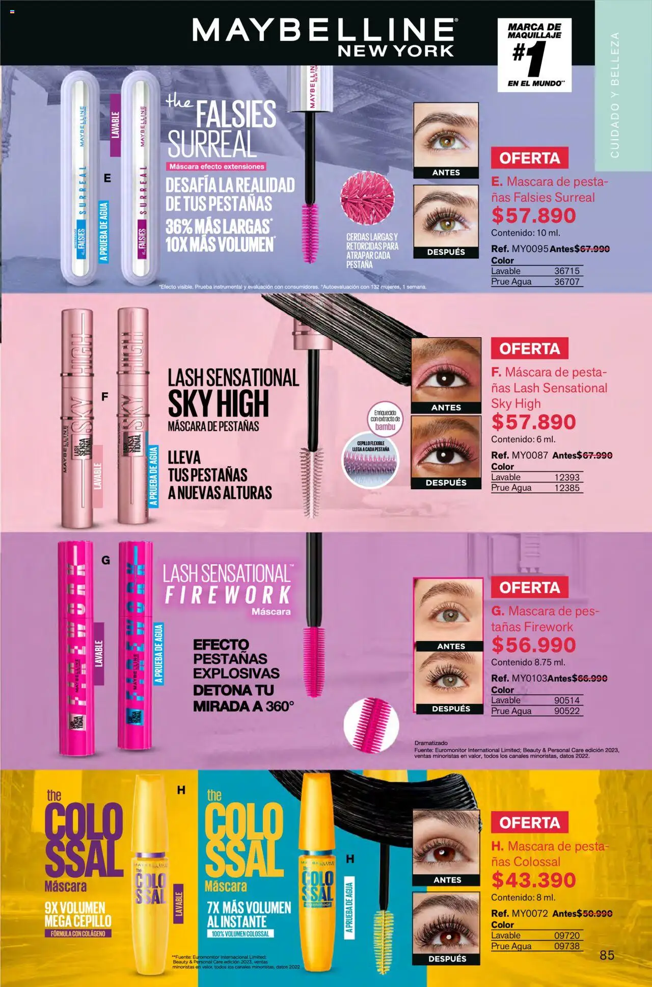 Leonisa revista - valida desde el 01.10.2025 | Página: 85 | Productos: Agua, Maquillaje, Cepillo, Máscara