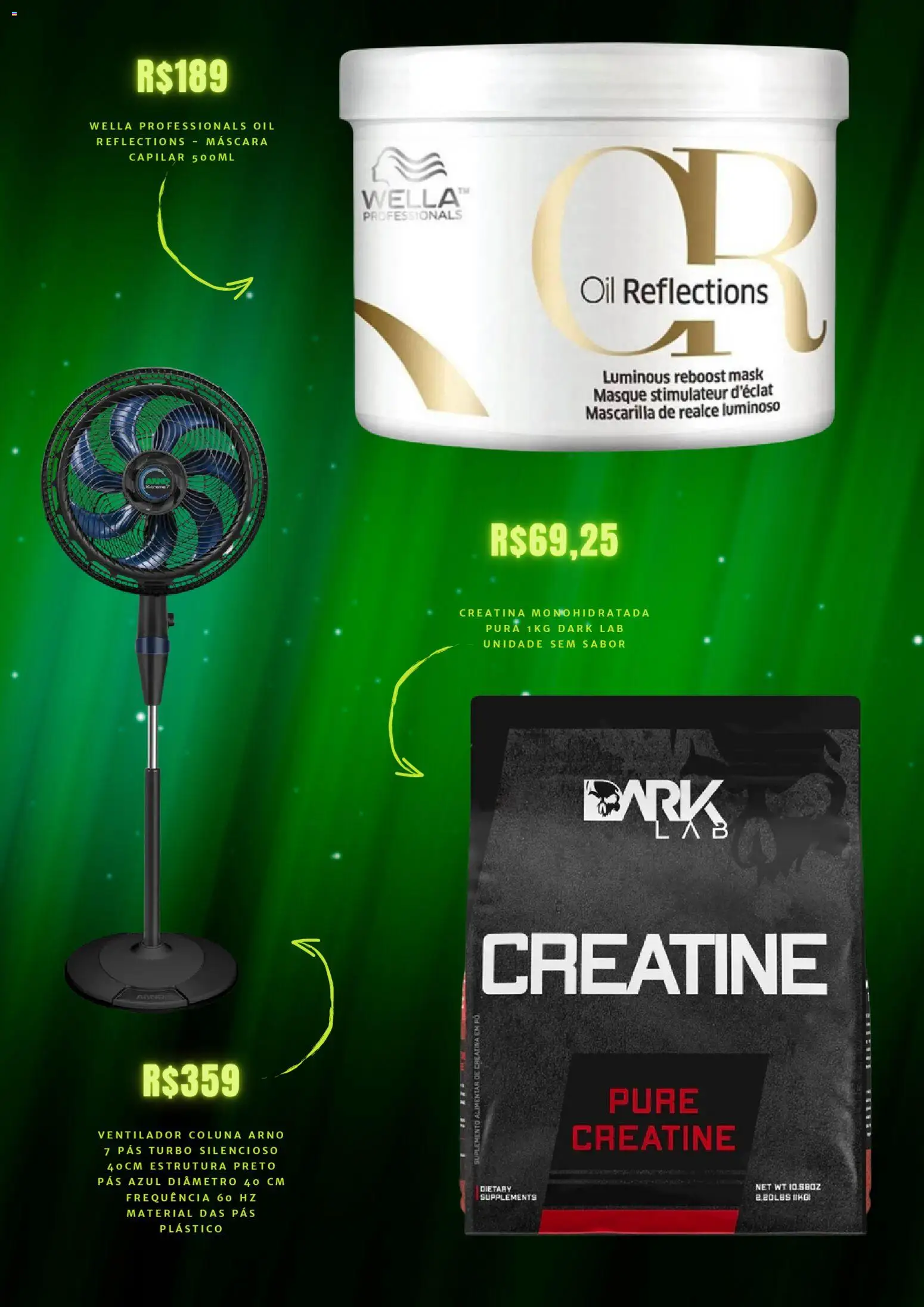 Mercado Livre Folheto - válido de 11.12.2025 | Página: 2 | Produtos: Creatina, Ventilador, Pó