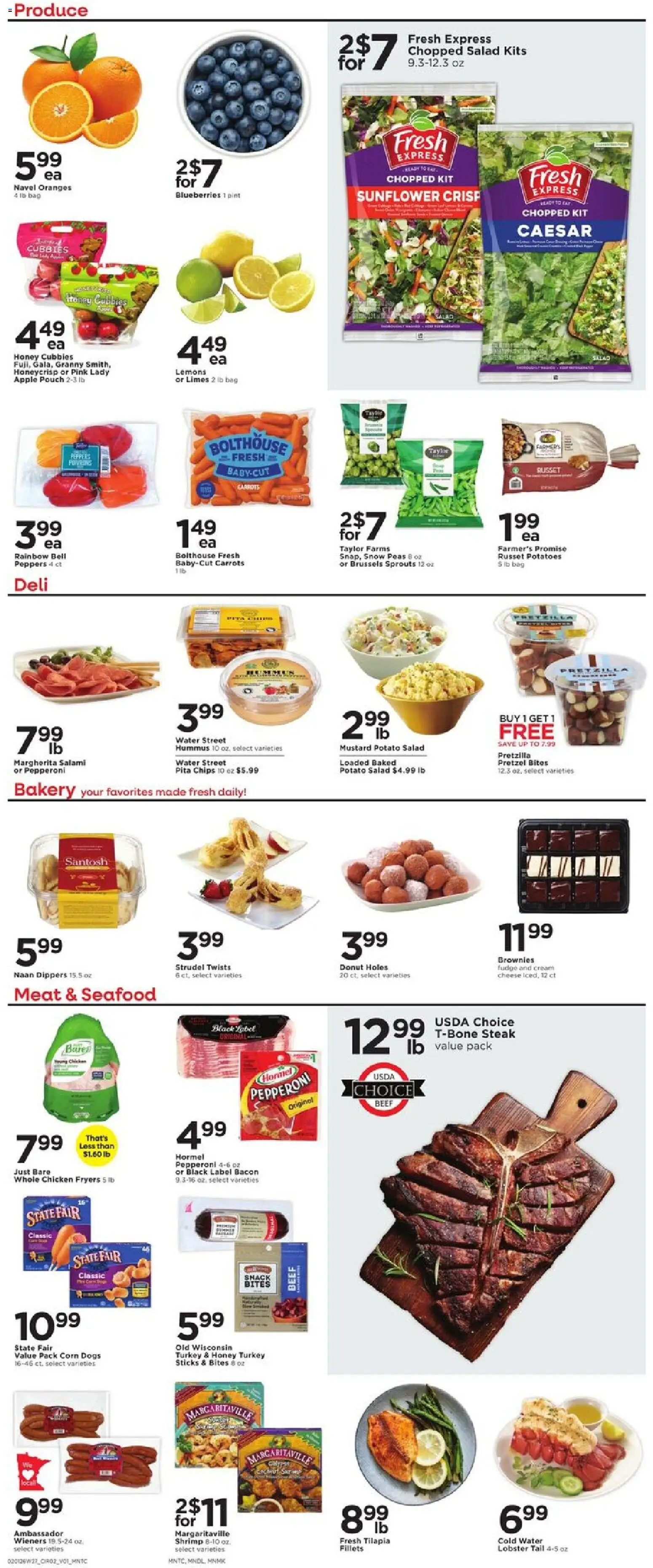 Cub Foods Weekly Ad - valid from 01.02.2026 | Page: 4 | Products: Bakery, Corn, Beef, Blueberries
