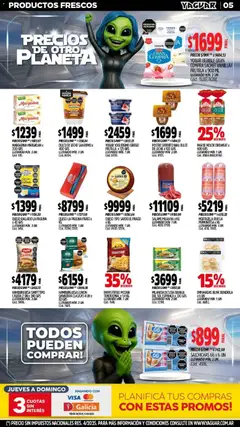 Vista previa Yaguar catálogo válido desde el 02.03.2026 | Página: 5 | Productos: Salame, Espinaca, Margarina, Papas fritas