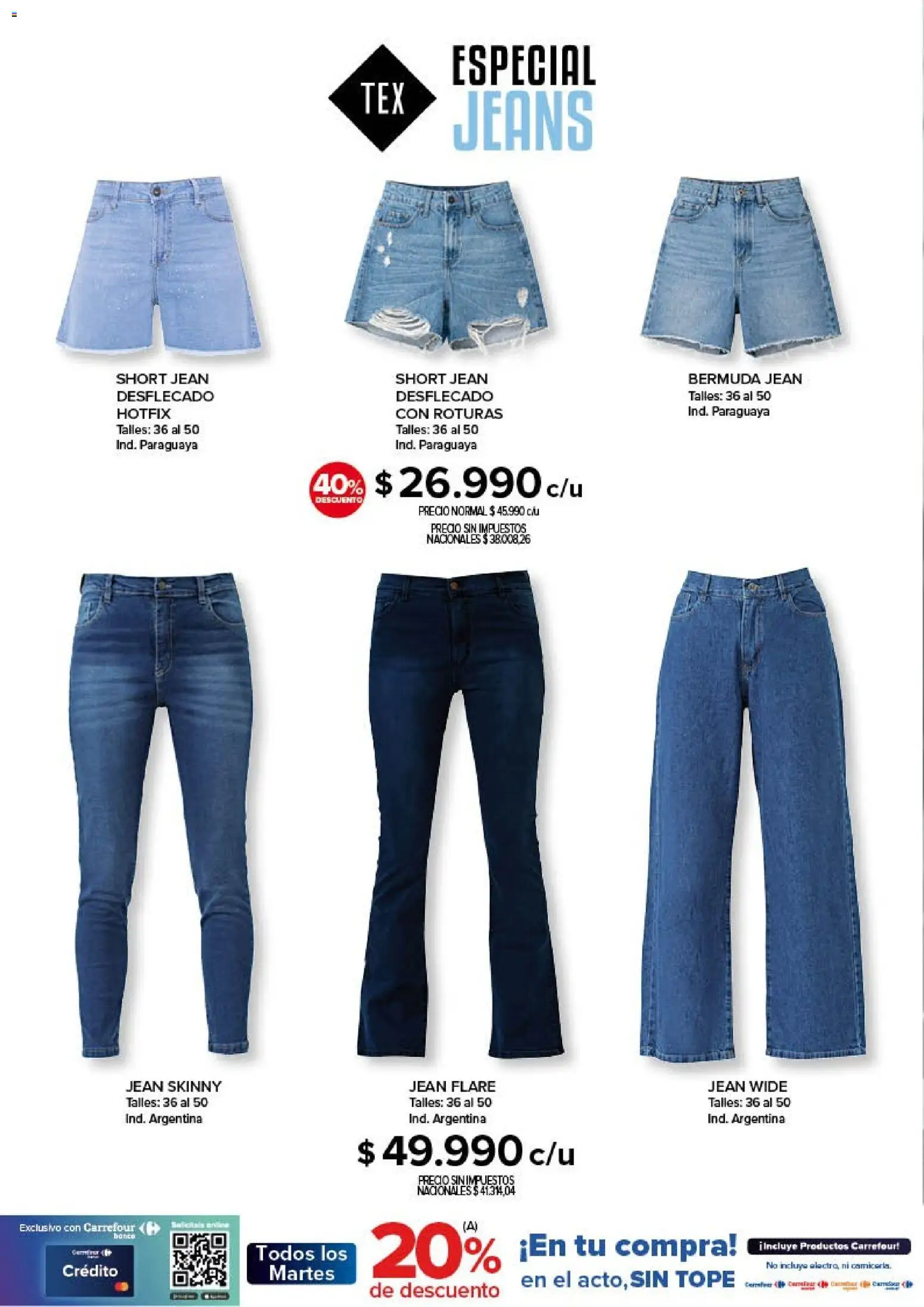 Carrefour - Tex | Especial Jeans  │ válido desde el 12.03.2026 | Página: 4 | Productos: Jean, Short, Bermuda