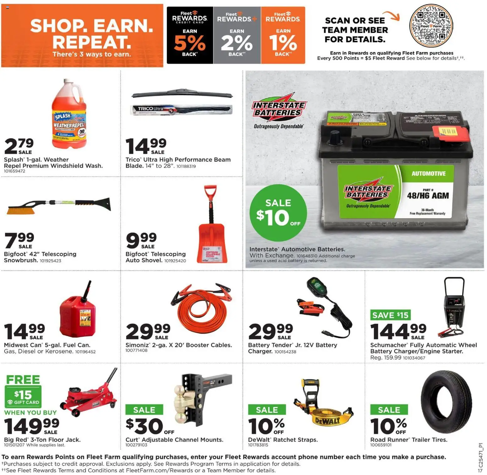 Mills Fleet Farm Black Friday - valid from 20.11.2025 | Page: 22 | Products: Battery, Ratchet, Windshield, Phone