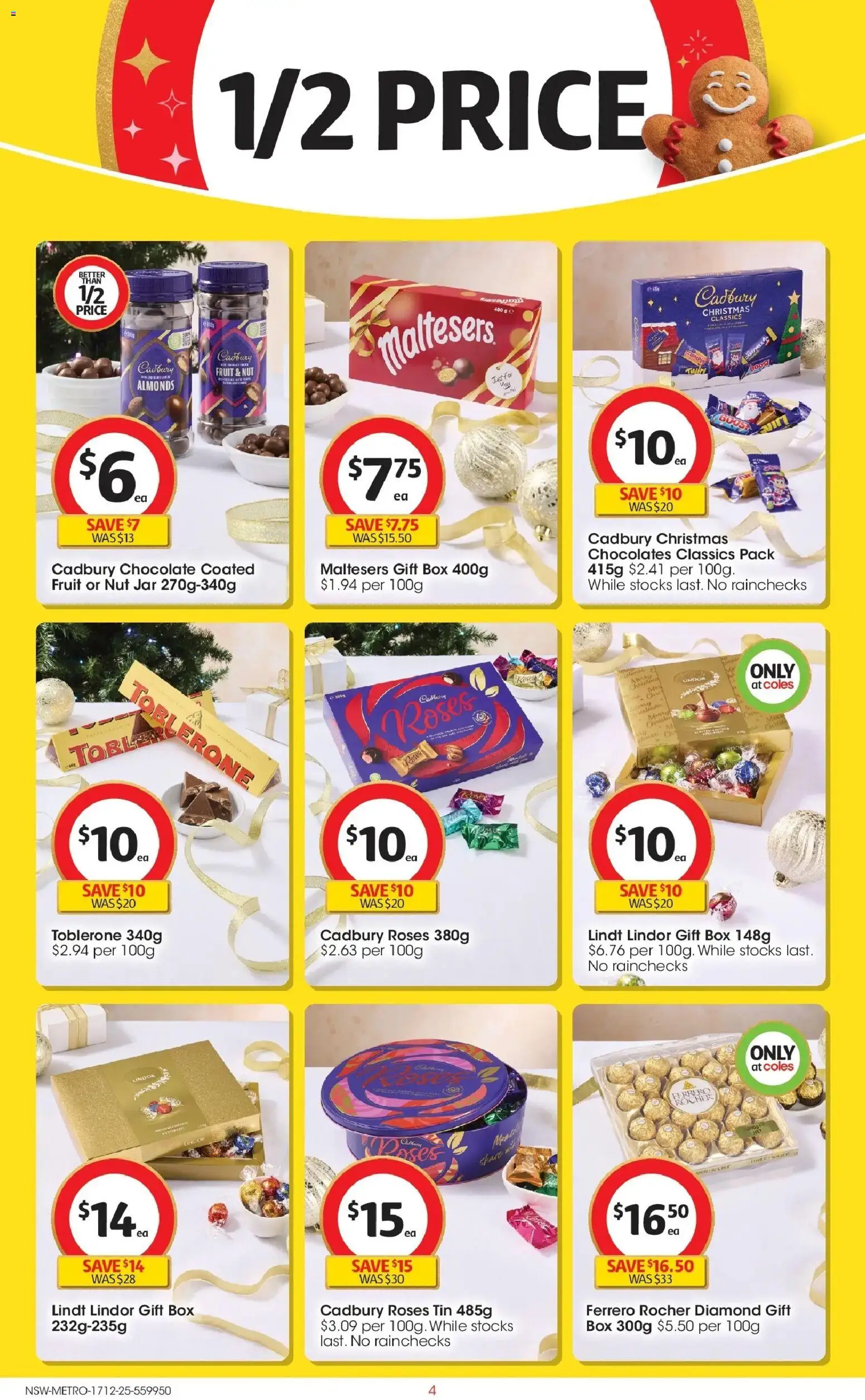 Coles catalogue - valid from 17.12.2025 | Page: 4 | Products: Box, Diamond, Almonds, Chocolate