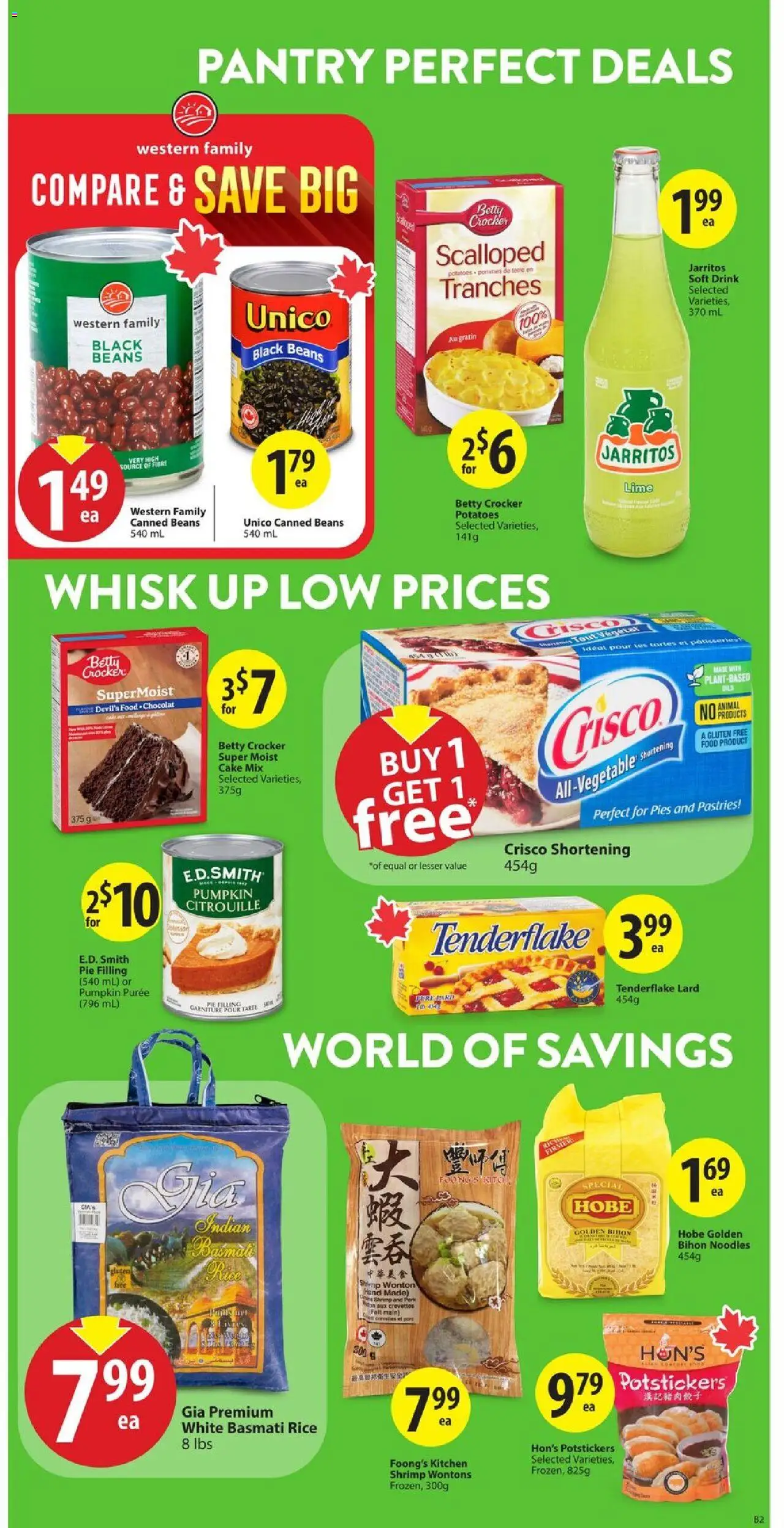 Save on foods flyer valid from 09.10.2025 | Page: 18 | Products: Rice, Noodles, Potatoes, Pork