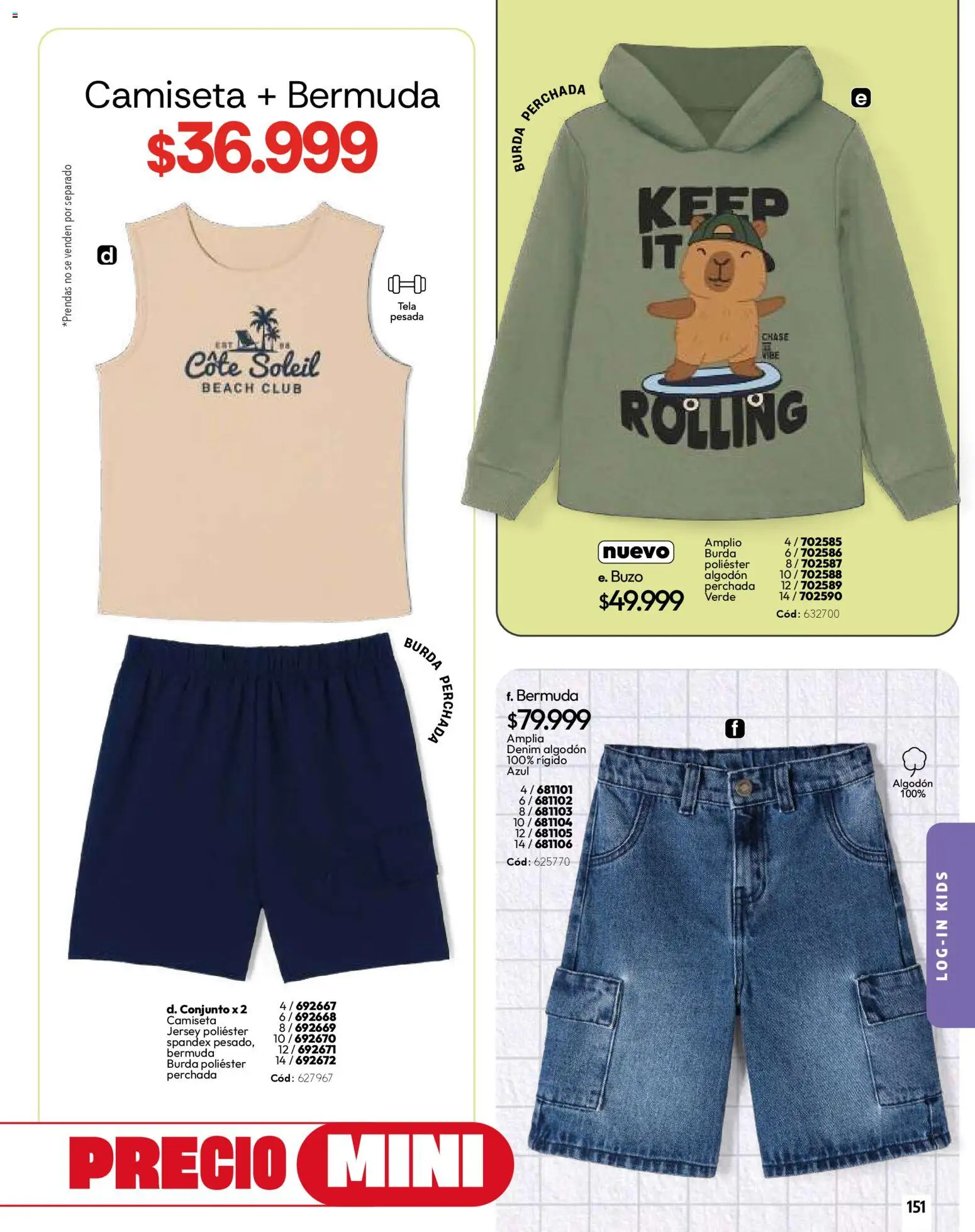 Carmel revista - valida desde el 01.03.2026 | Página: 151 | Productos: Algodón, Bermuda, Buzo, Camiseta