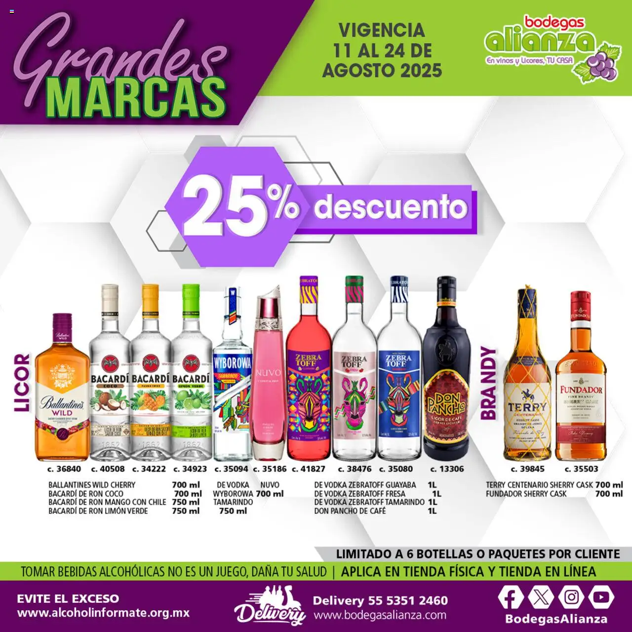Nuevas ofertas de Bodegas Alianza válidas en toda la República Mexicana desde el 11.08.2025. ¡Encuentra las mejores ofertas en Bodegas Alianza - Catálogo Grandes Marcas! | Página: 5 | Productos: Fresa, Mango, Café, Vodka